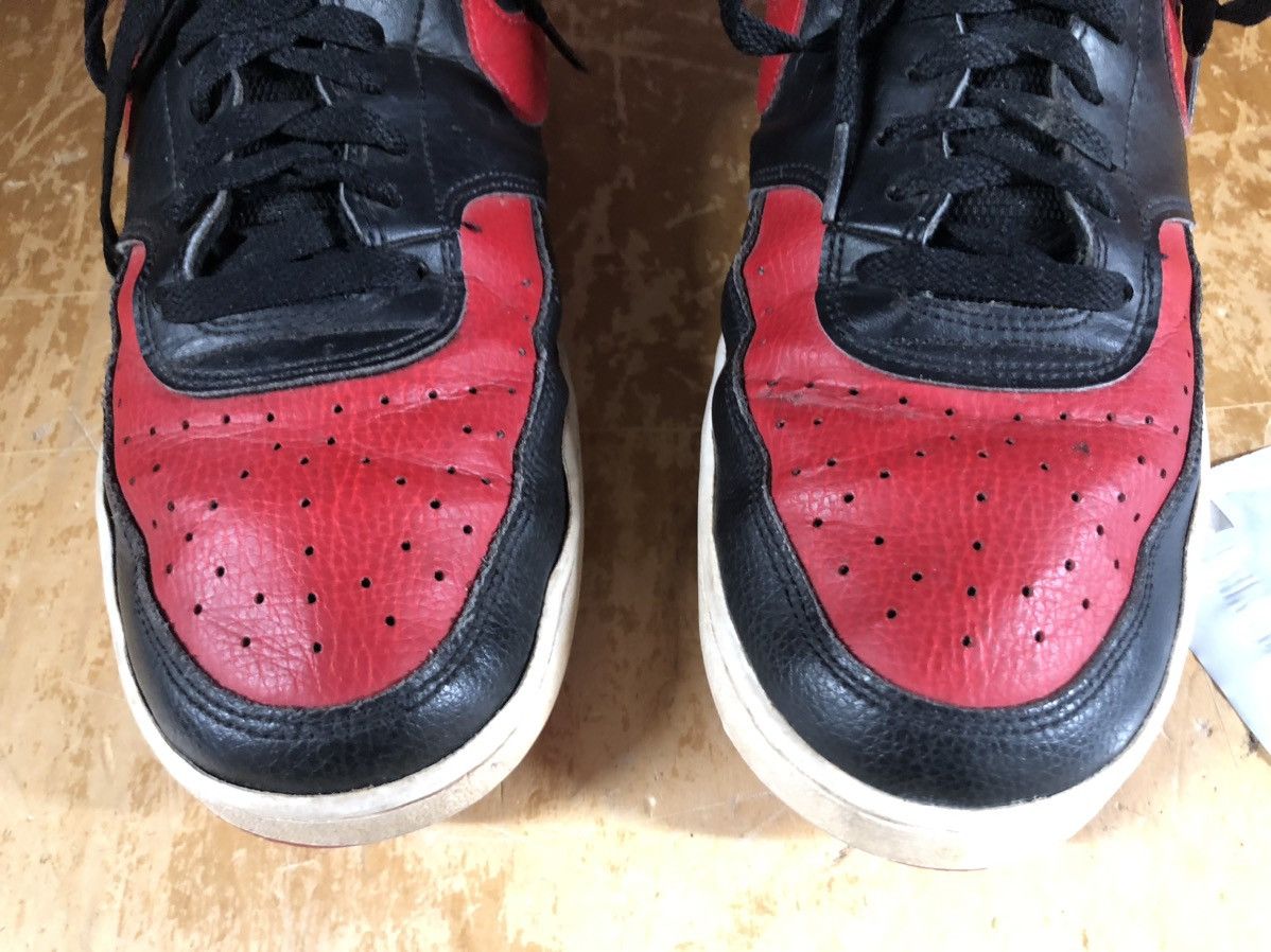 Nike Nike Court Vision Mid Bred Black University Red White Used Size US 11 / EU 44 - 7 Thumbnail