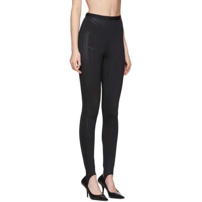 Mugler Scuba embossed leggings with stirrups Size 27" / US 4 / IT 40 - 2 Thumbnail