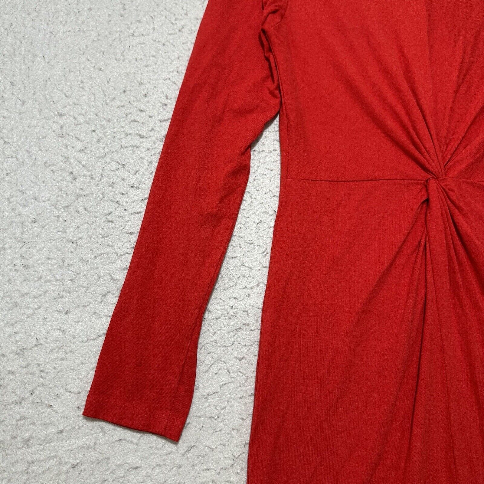 H&M H&M Medium Solid Red A-Line Cocktail Dress Stretch Midi Size M / US 6-8 / IT 42-44 - 6 Thumbnail