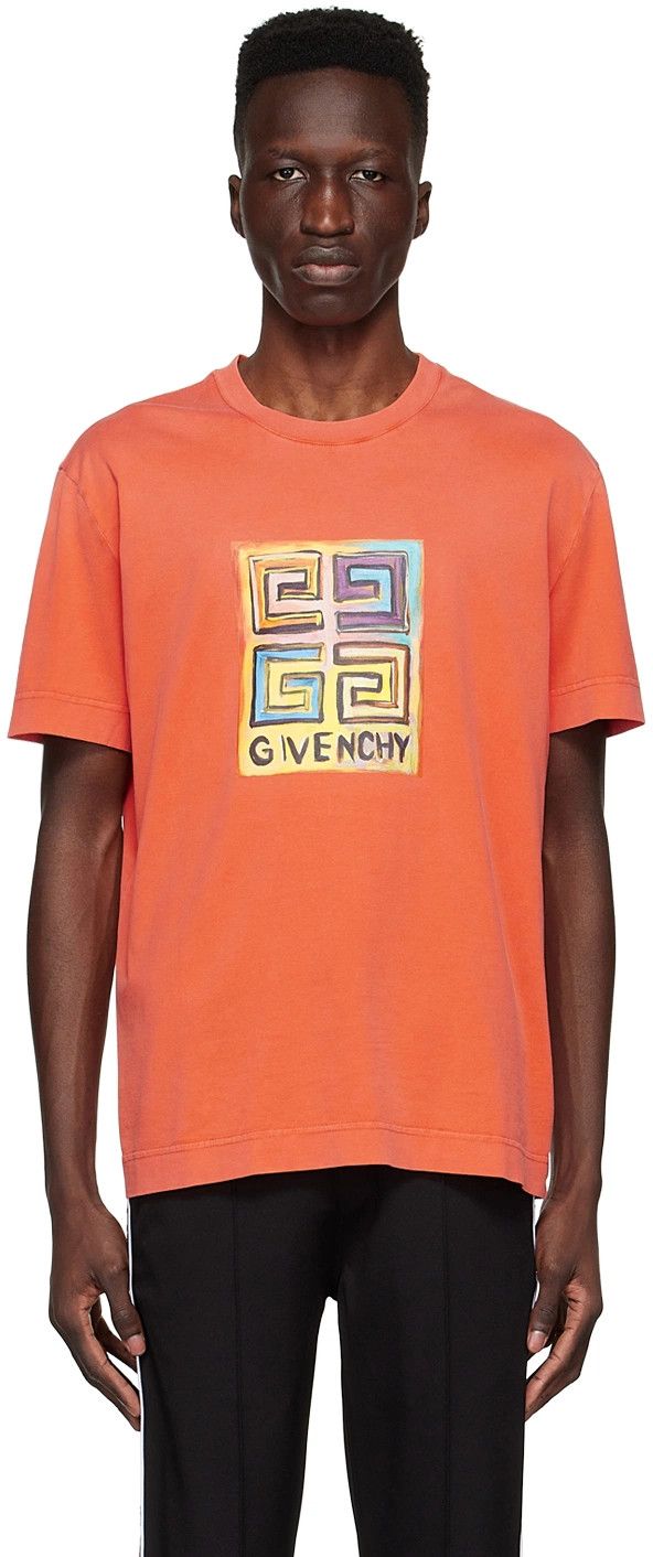 Givenchy x Josh Smith Orange 4G Sketch Logo T-Shirt Size US M / EU 48-50 / 2 - 2 Thumbnail