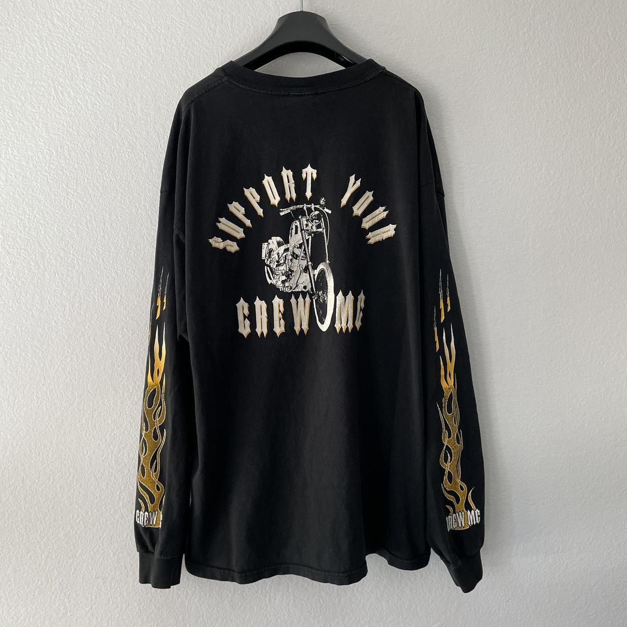 Hanes × Vintage Vintage Support Your Crew MC Flame Sleeve Long Sleeve Size US XL / EU 56 / 4 - 1 Thumbnail