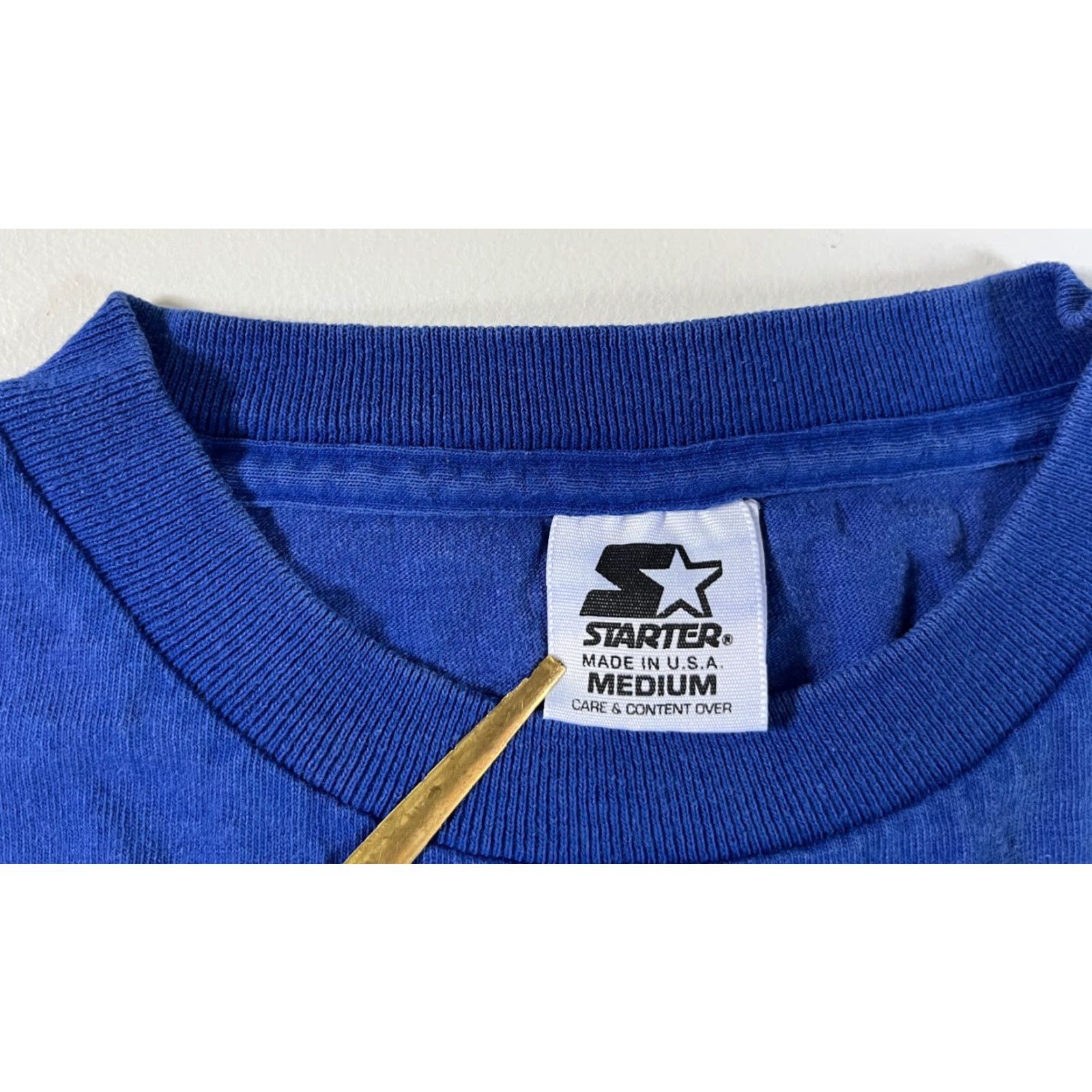 Starter VINTAGE Starter Dodgers MLB T-Shirt Blue 90s Embroidered Made in USA Size M Mens Short Sleeve Crew Neck Cotton Baseball 1990s Size US M / EU 48-50 / 2 - 6 Thumbnail