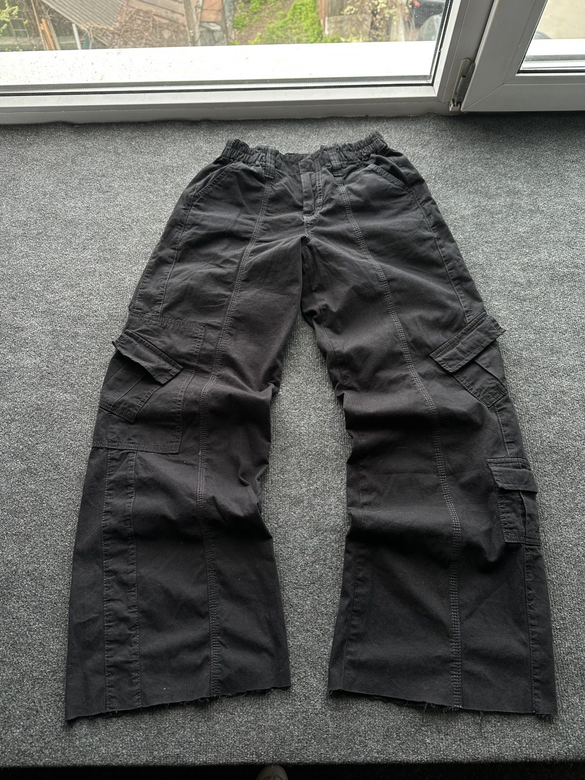 Other 🚨 RARE BLACK CARGO MULTIPOCKET WOMEN PANTS Size 28" / US 6 / IT 42 - 2 Thumbnail