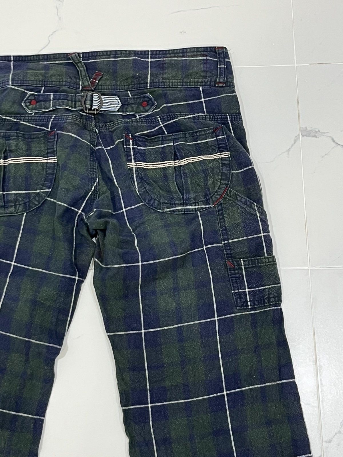 Japanese Brand Japan Designer Betty Smith Lowrise Super Flared Tartan Pants Size 32" / US 10 / IT 46 - 9 Thumbnail