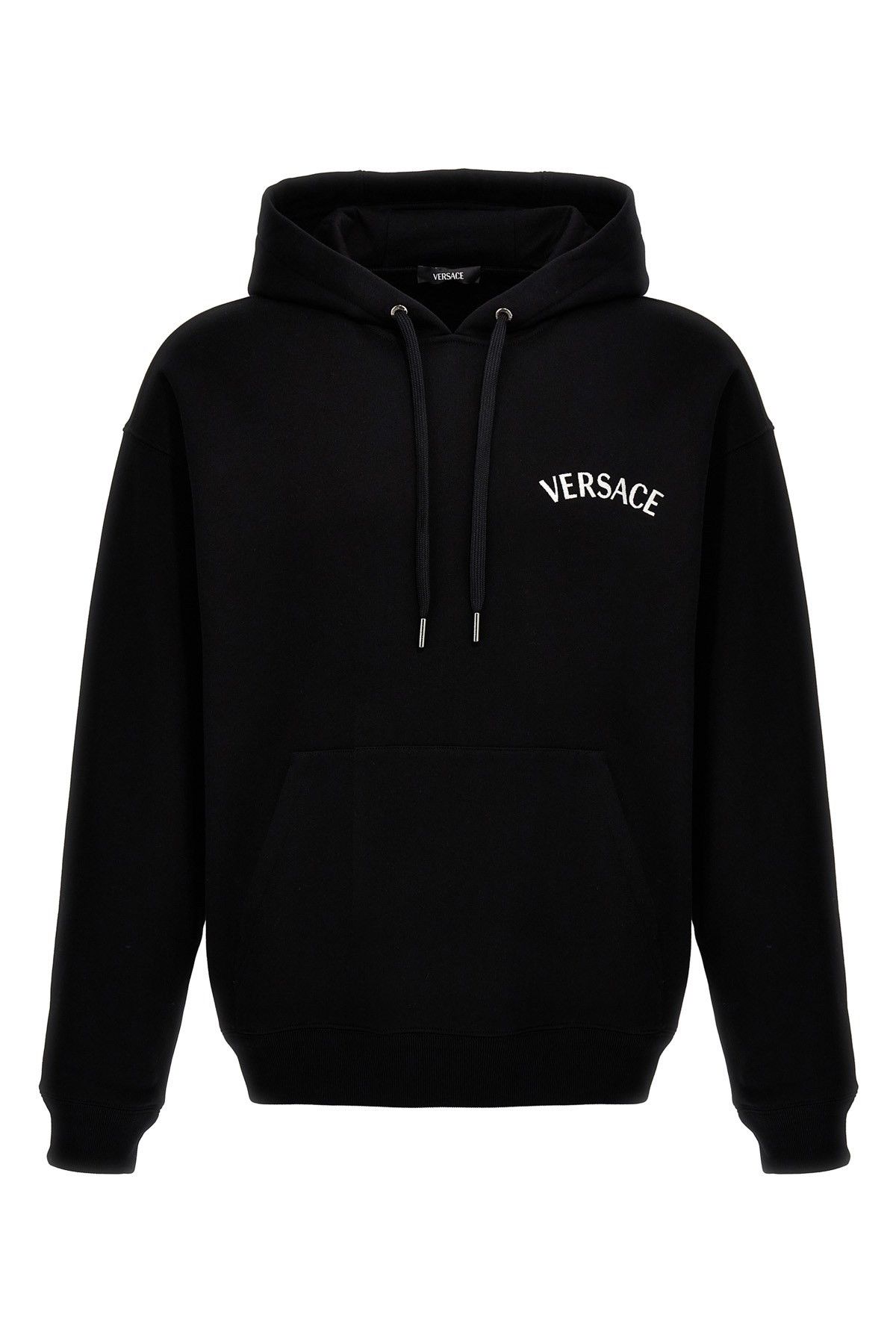 image of Versace Logo Hoodie in Black, Men's (Size Small)