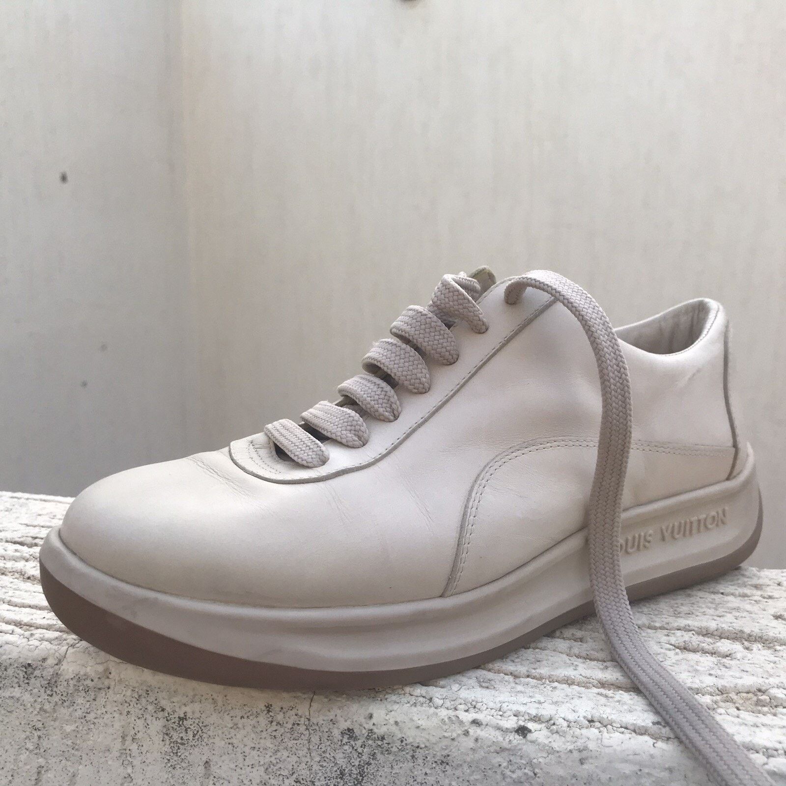 Louis Vuitton VINTAGE Louis Vuitton Sneakers Leather Toe women Beige Size US 7.5 / IT 37.5 - 5 Thumbnail