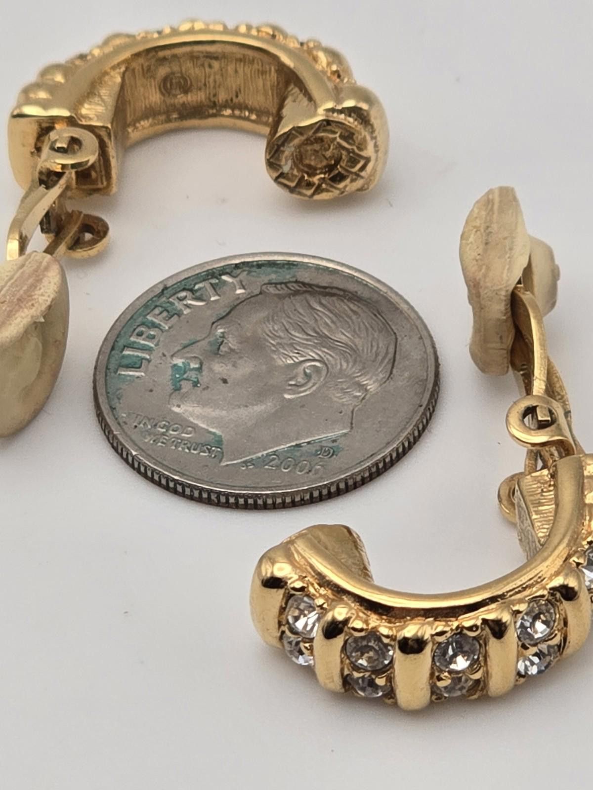 Swarovski Vintage Swarovski Clip-On Earrings Gold Plated with Crystals Size ONE SIZE - 4 Thumbnail