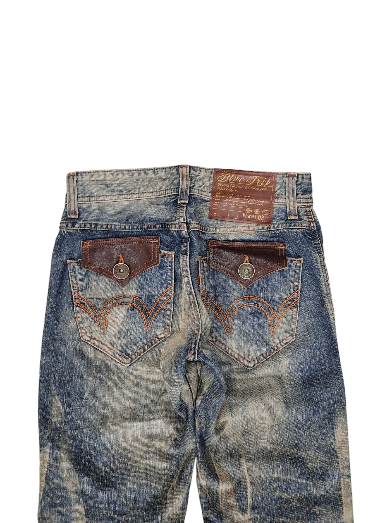 Number (N)ine × Undercover Vintage Edwin Japan Clawmark Distress Faded Denim Jeans Size US 29 - 2 Thumbnail