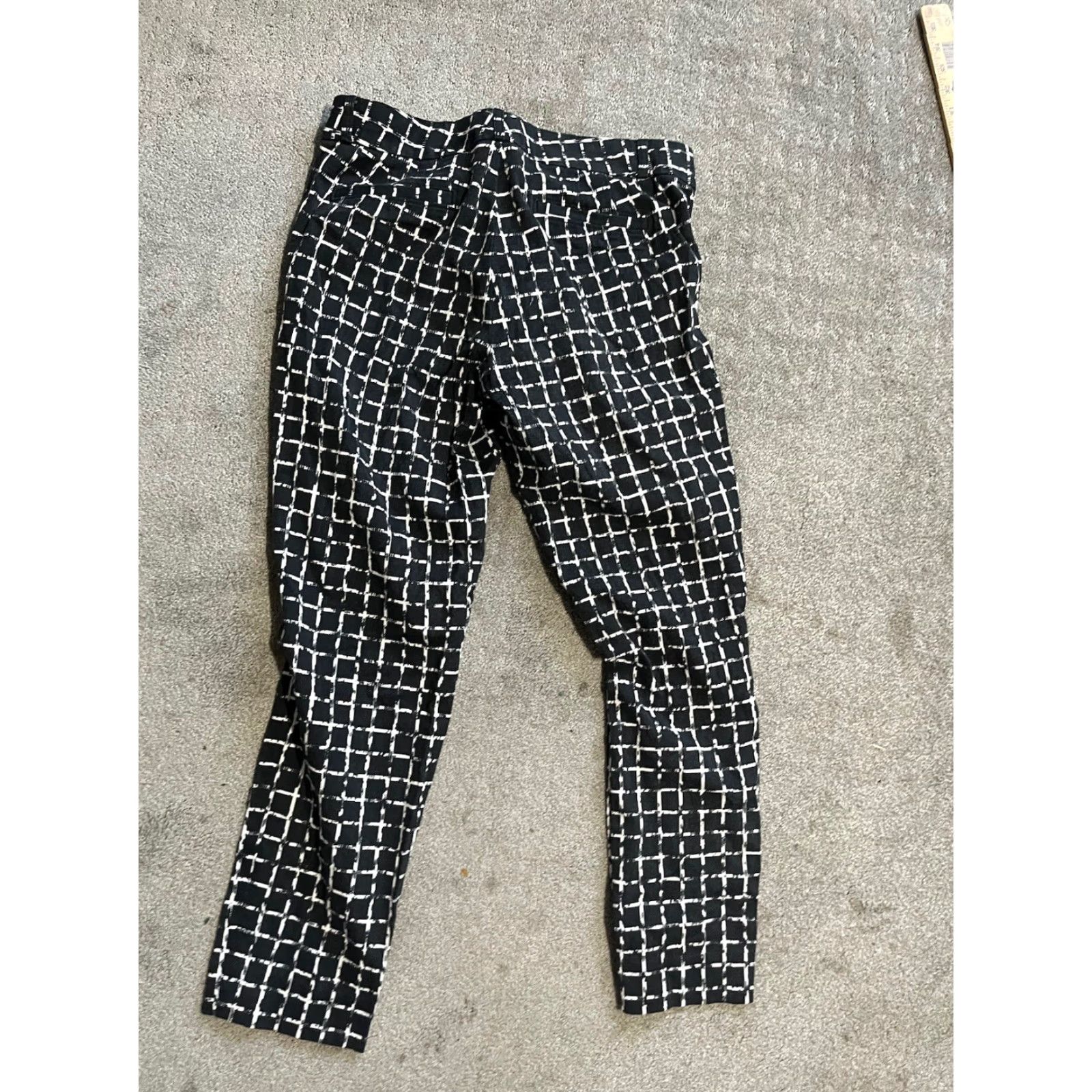 Banana Republic Banana Republic Sloan Slim Plaid Black Ankle Pants Size 10 Women Cropped Slimming Regular 25 in Inseam Size 32" / US 10 / IT 46 - 3 Thumbnail