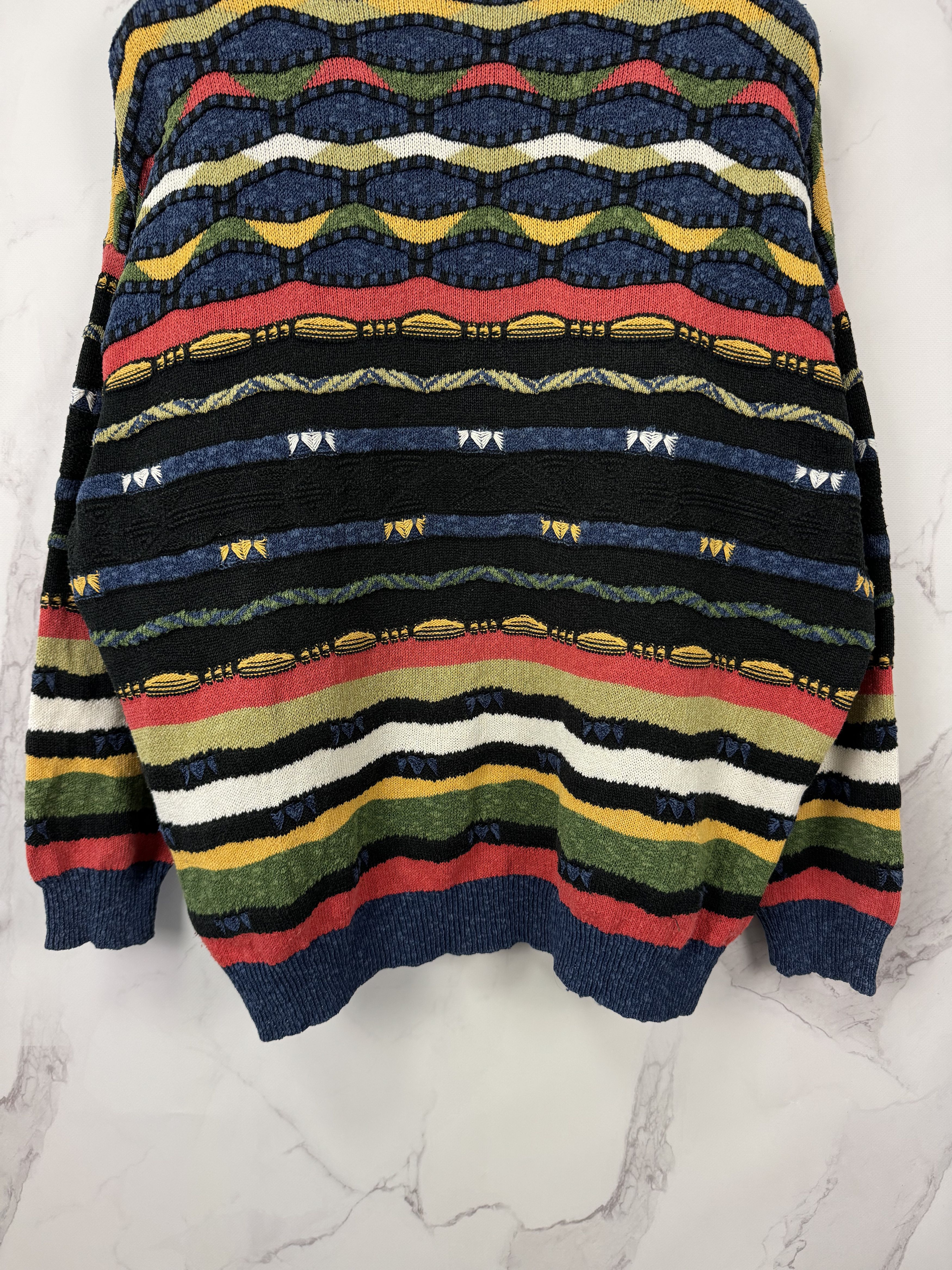 Vintage Vintage 90s Monello 3D Pattern Sweater Coogi Style Size 52 Size US L / EU 52-54 / 3 - 6 Thumbnail