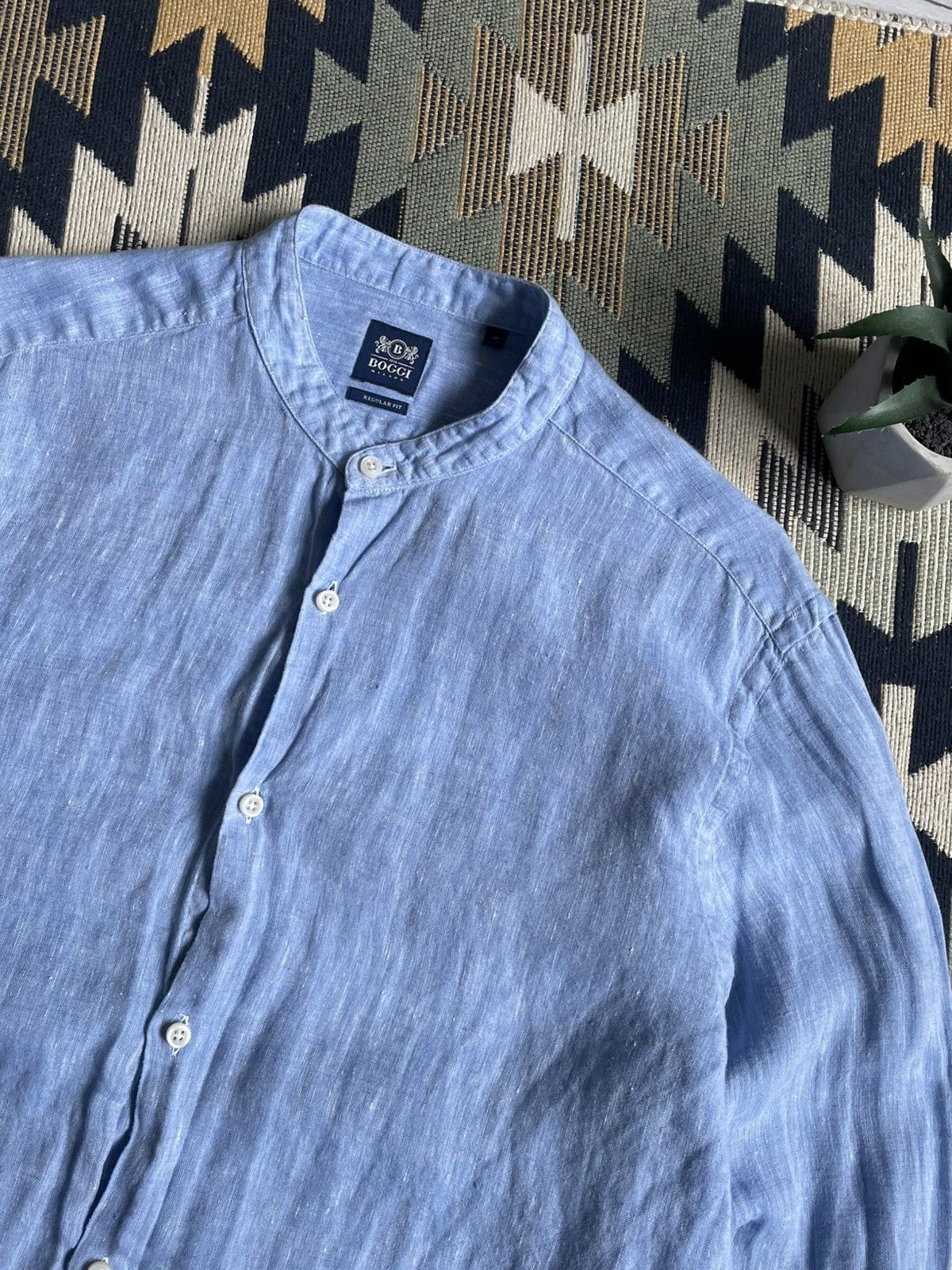 Boggi × Vintage Boggi Milano Linen Button Up Shirt Size US M / EU 48-50 / 2 - 5 Thumbnail