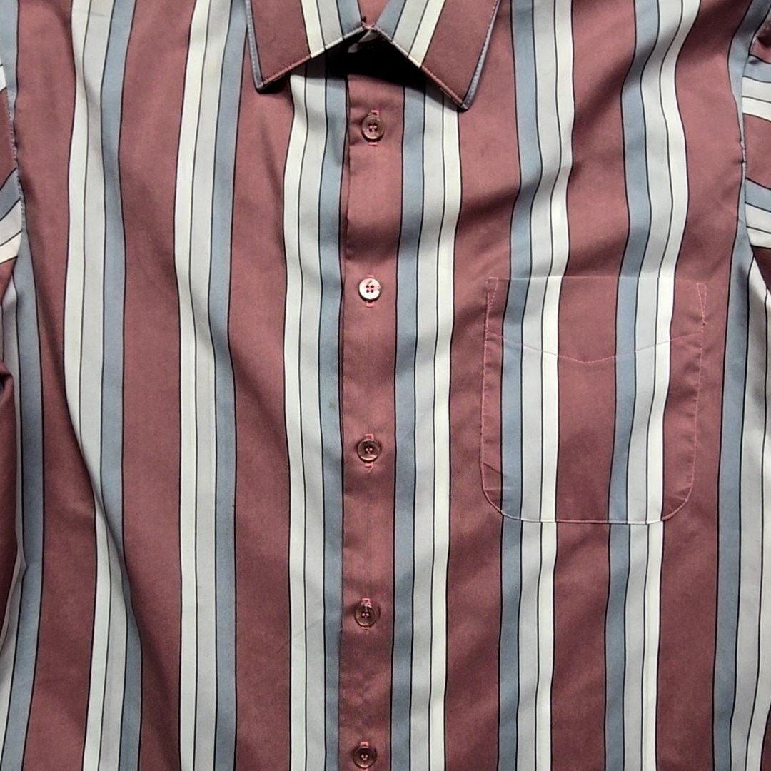 Vintage Vintage D'Avila Striped Button-Up Shirt Burgundy L Shirt Size US L / EU 52-54 / 3 - 5 Thumbnail