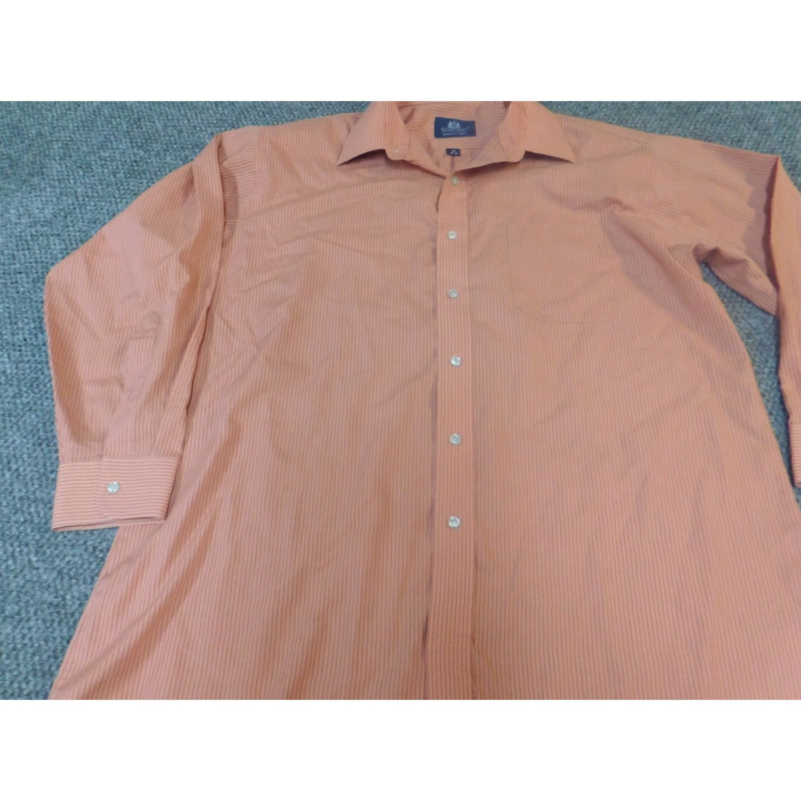 Stafford Stafford Shirt Mens Button-Up 17 Striped Pink Cotton Long Sleeve Collared Button-Down Modern - Size US XL / EU 56 / 4 - 3 Thumbnail