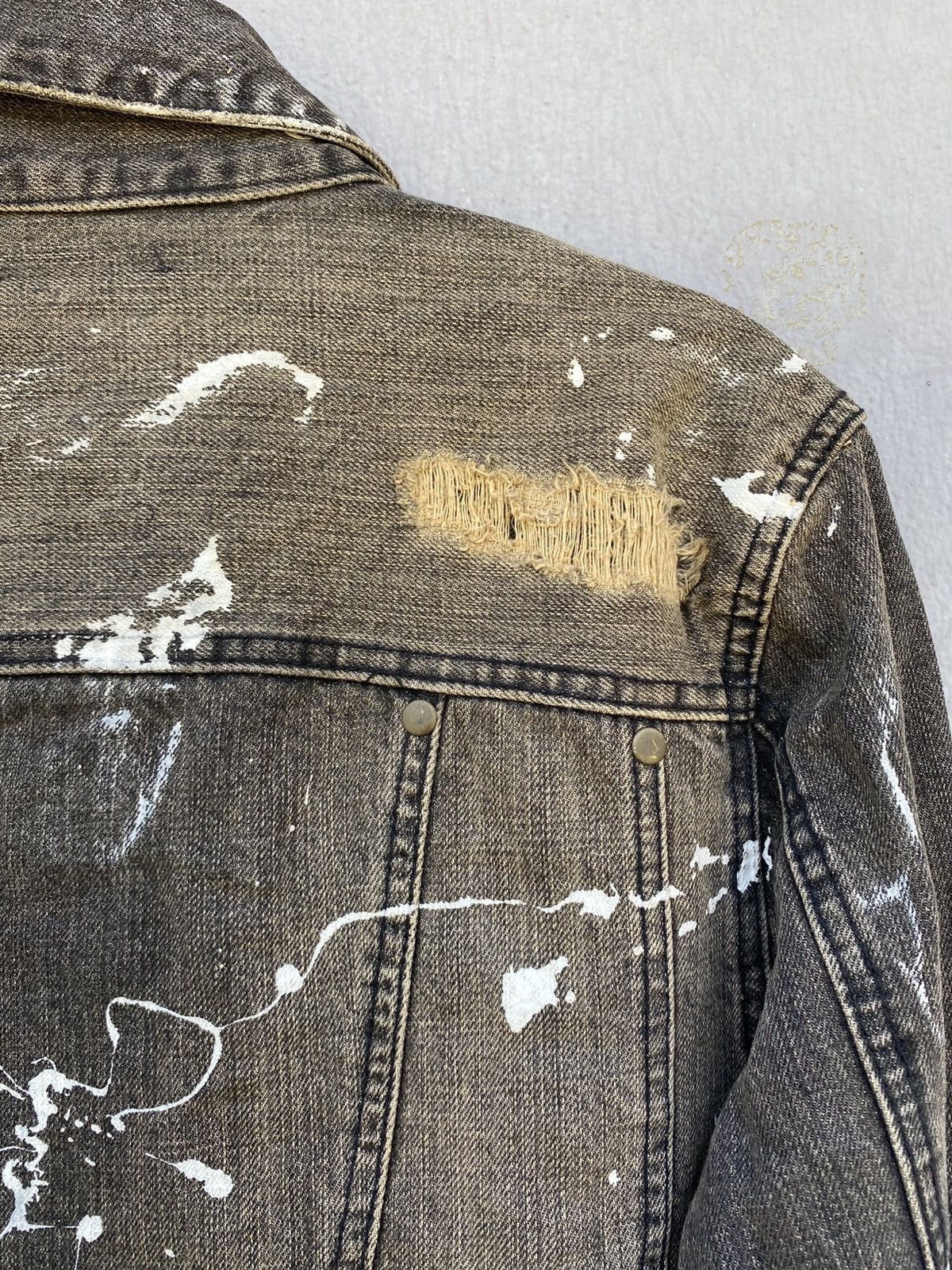 Japanese Brand × Seditionaries MIDAS WASHED BLACK DISTRESSED PAINTER DENIM JACKET ANARCHY Size US M / EU 48-50 / 2 - 12 Thumbnail