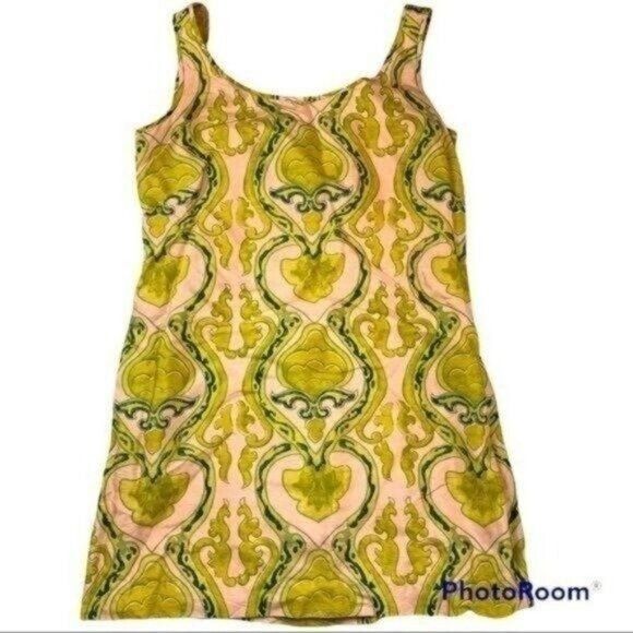 J.Crew J. Crew Fresco Paisley Green & Pink Silk Shift Mini Dress Sz Size XS / US 0-2 / IT 36-38 - 1 Thumbnail
