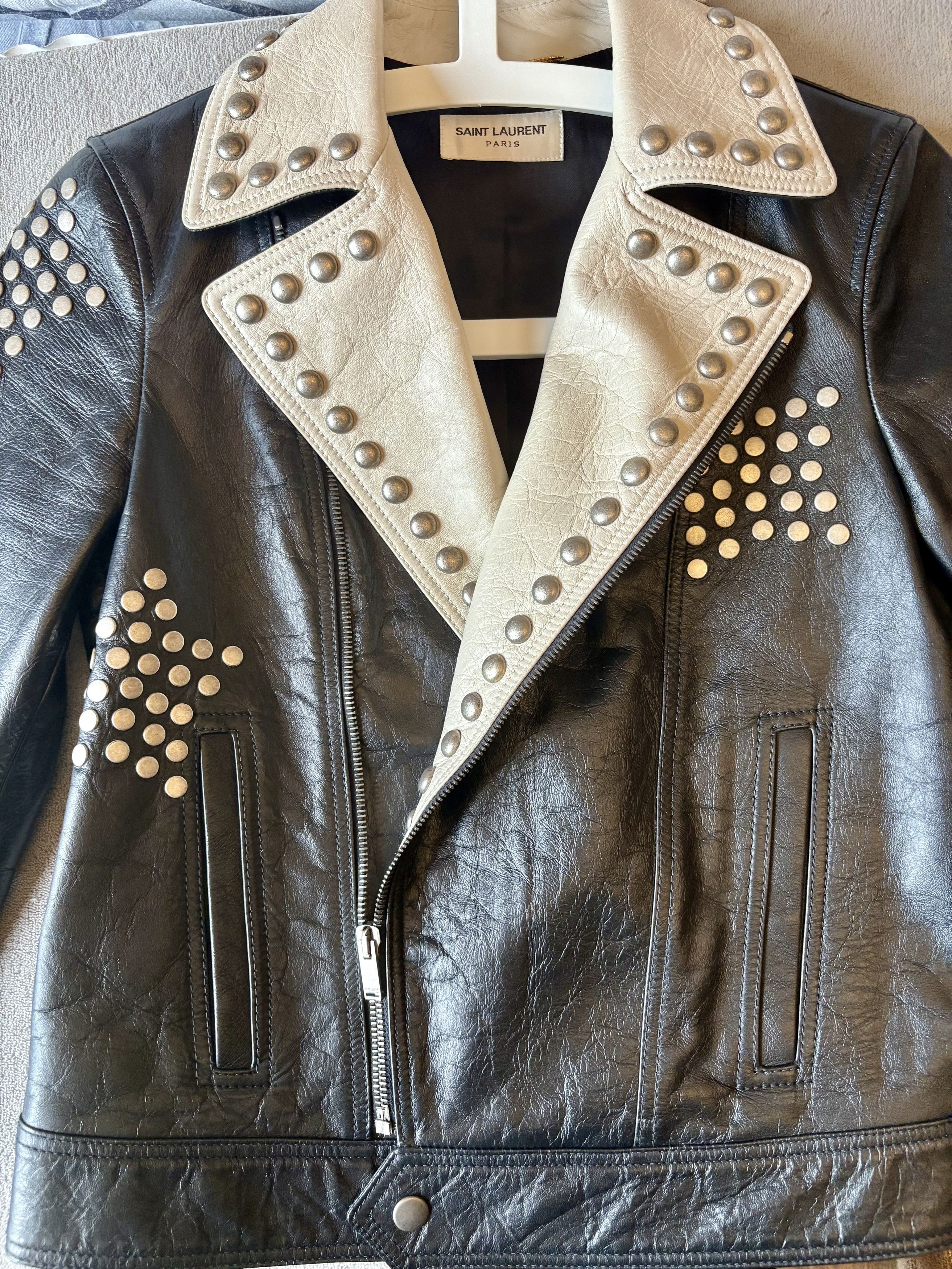 Saint Laurent Paris Saint Laurent Leather Studded Jacket Size XS / US 0-2 / IT 36-38 - 9 Thumbnail