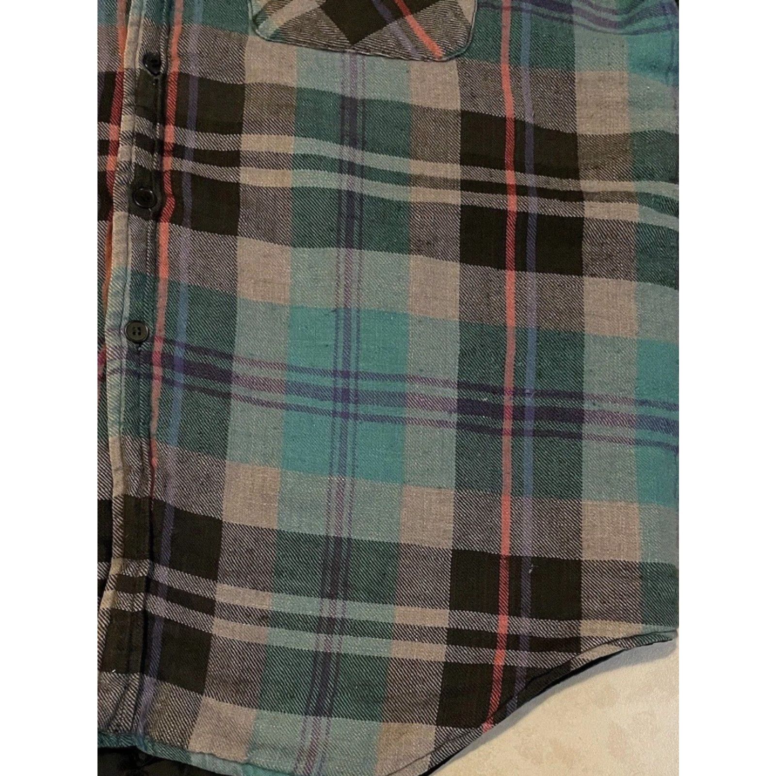 Quiksilver VINTAGE 90s Anchor Blue Faded Flannel Jacket L Surf Skate OP Rusty Gotcha Grunge Y2K Ocean Pacific OP Jacket Men Green Size L Size US L / EU 52-54 / 3 - 2 Thumbnail