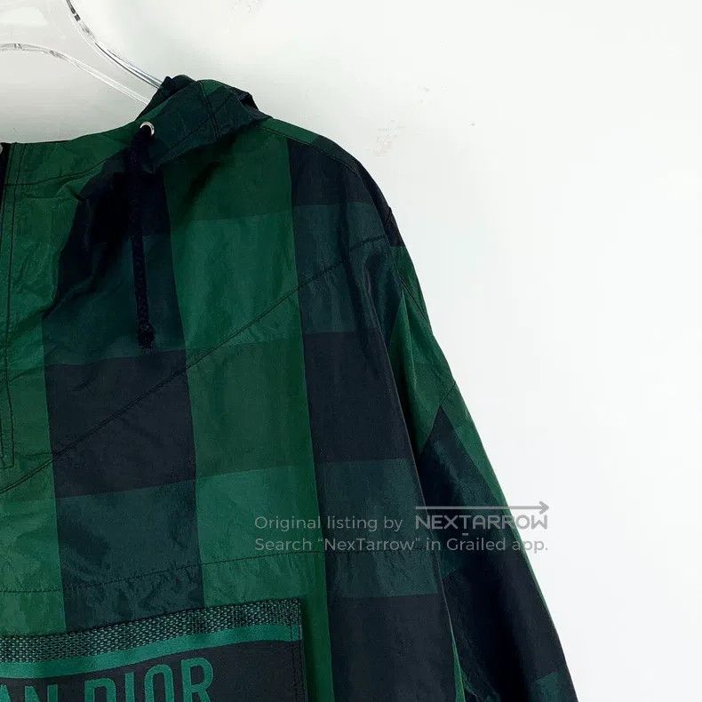 Dior Dior Dark green plaid bee embroidery hooded half-zipper lo Size M / US 6-8 / IT 42-44 - 3 Thumbnail
