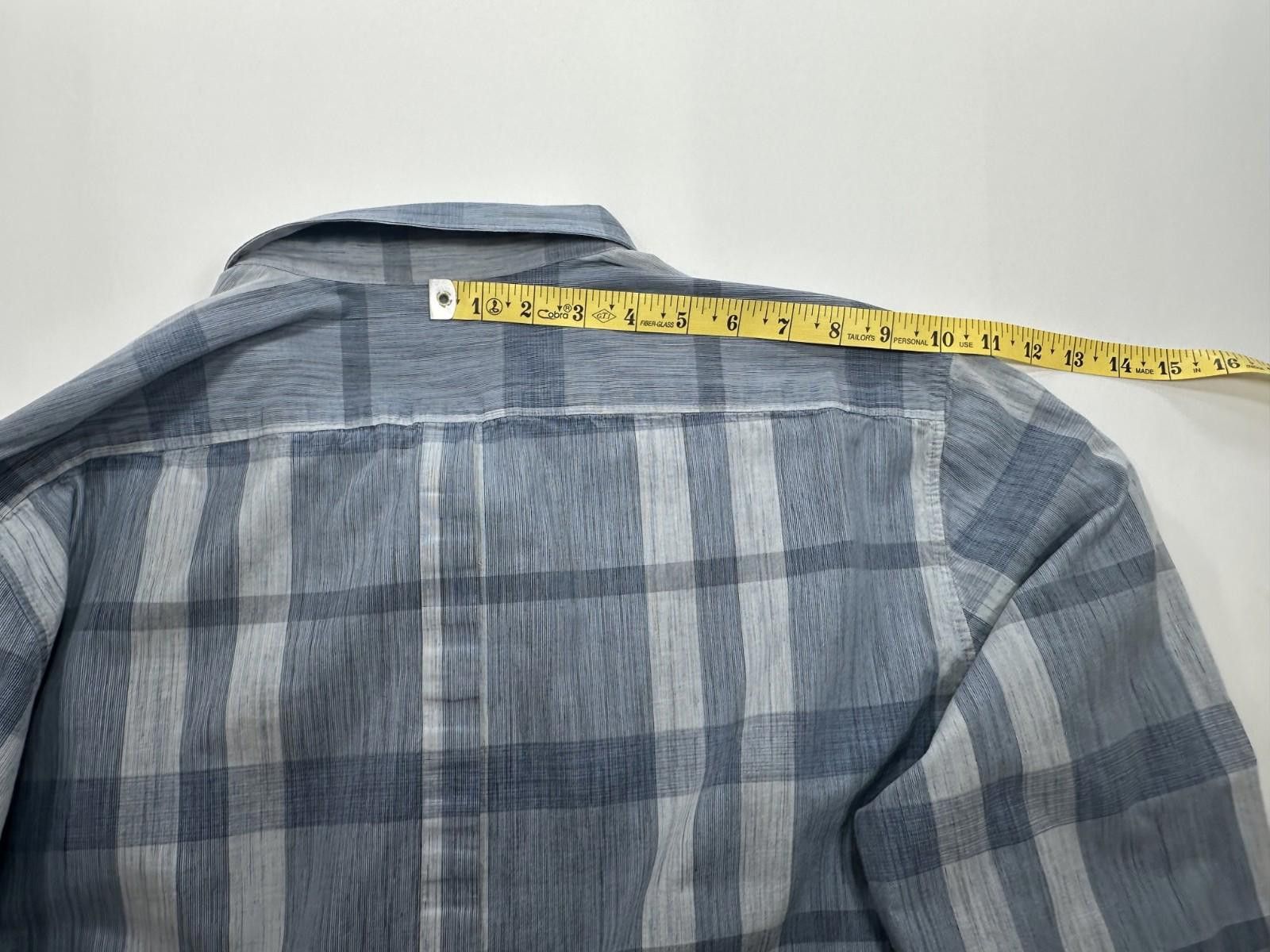 DKNY DKNY 100% Cotton Button Up Shirt Blue/Gray Mens 2XL Size US XXL / EU 58 / 5 - 9 Thumbnail