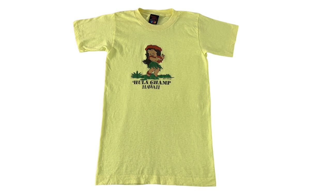 Vintage 90s Happy Shirt Hula Champ Hawaii Sourvenir Printed Tee Size US XS / EU 42 / 0 - 1 Thumbnail