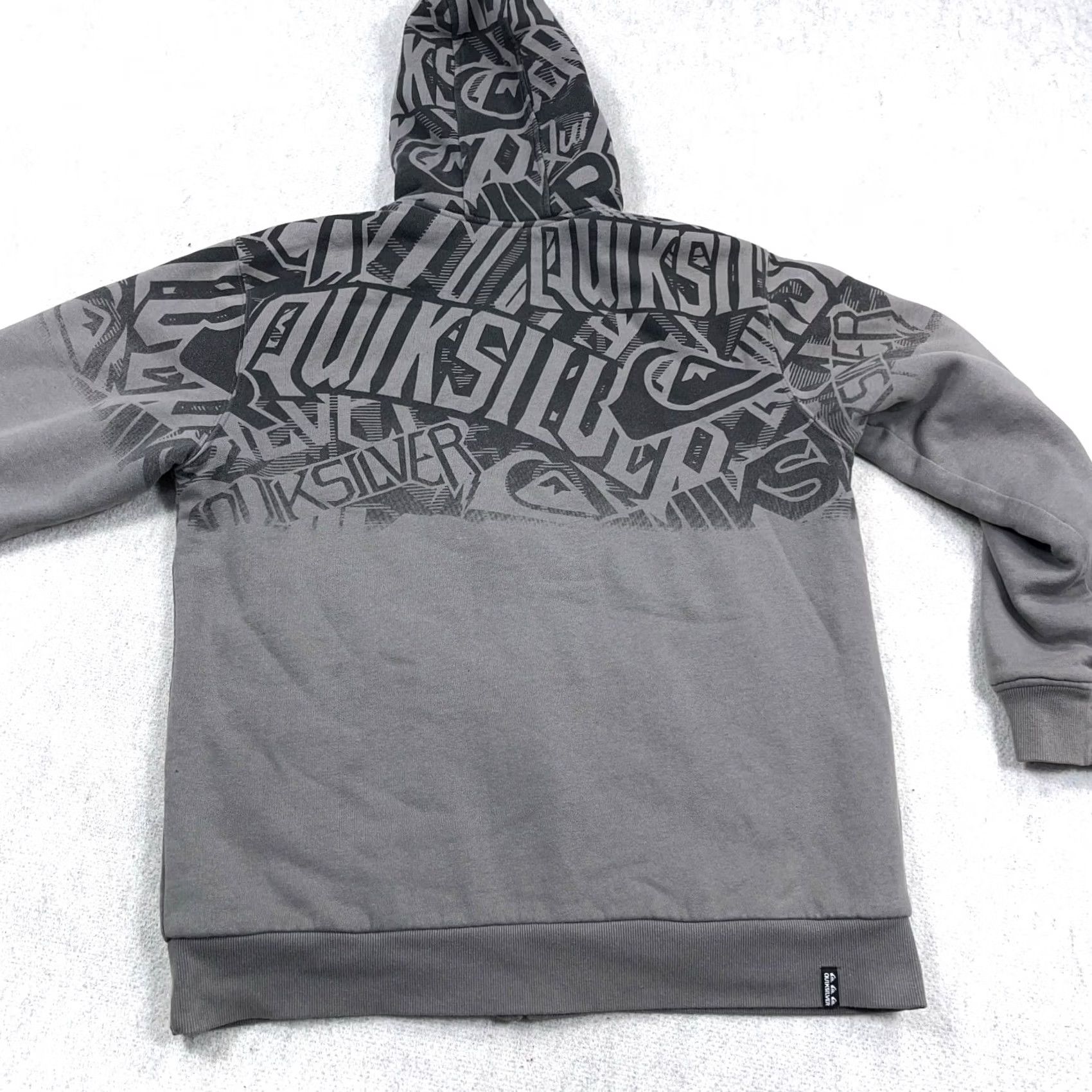 Quiksilver VINTAGE Quiksilver Hoodie Men XL Gray Sherpa Lined Full Zip Skate Surft AOP Y2K Size US XL / EU 56 / 4 - 2 Thumbnail