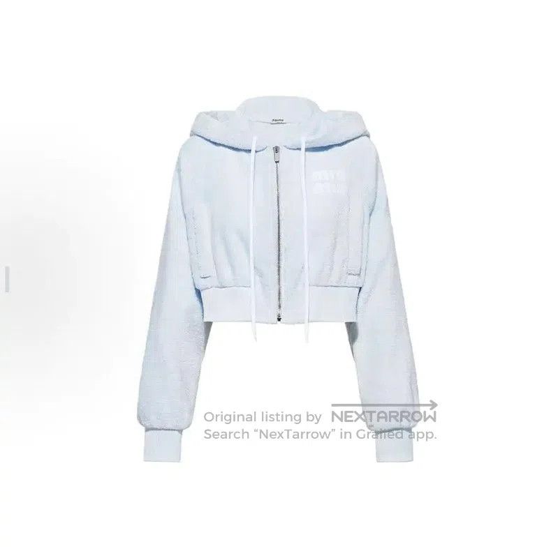 Miu Miu Miu Miu Light Blue Cotton Women's Jacket . Size L / US 10 / IT 46 - 1 Thumbnail