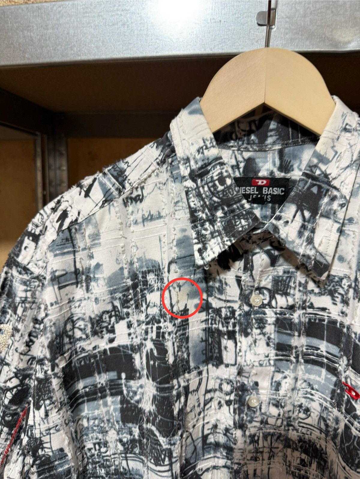 Diesel × Vintage Vintage 90’s Diesel Logo Button Shirt Y2K Hype Rare Retro Size US L / EU 52-54 / 3 - 5 Thumbnail