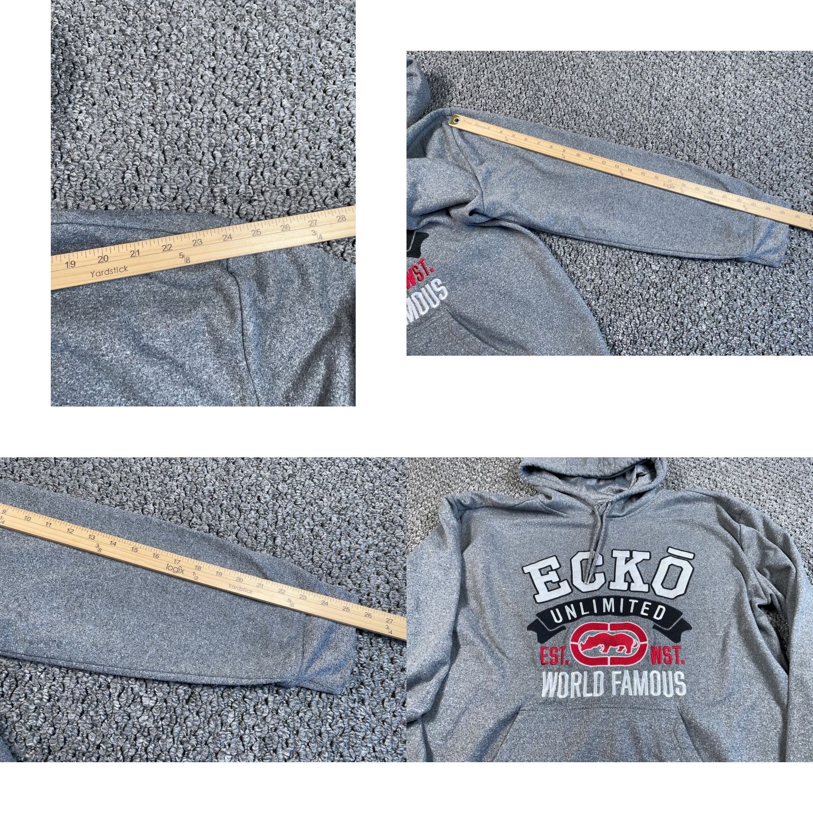Ecko Unltd. VINTAGE Ecko Unltd. Fleece Embroidered Hoodie Adult 2XL Gray Sweatshirt Heavyweight Y2K Size US XXL / EU 58 / 5 - 8 Thumbnail