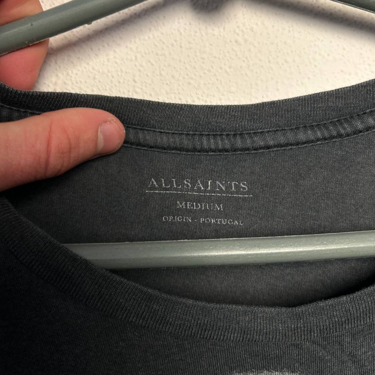 Allsaints Designer Allsaints Big graphic logo streetwear grey y2k tee Size US M / EU 48-50 / 2 - 6 Thumbnail