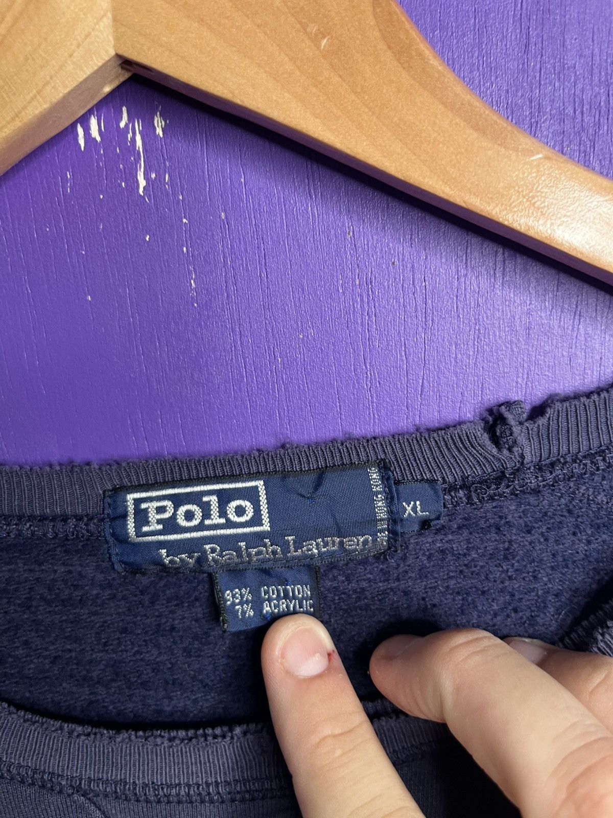 Polo Ralph Lauren × Vintage Vintage 90s Polo Ralph Lauren USA crewneck Size US XXL / EU 58 / 5 - 4 Thumbnail