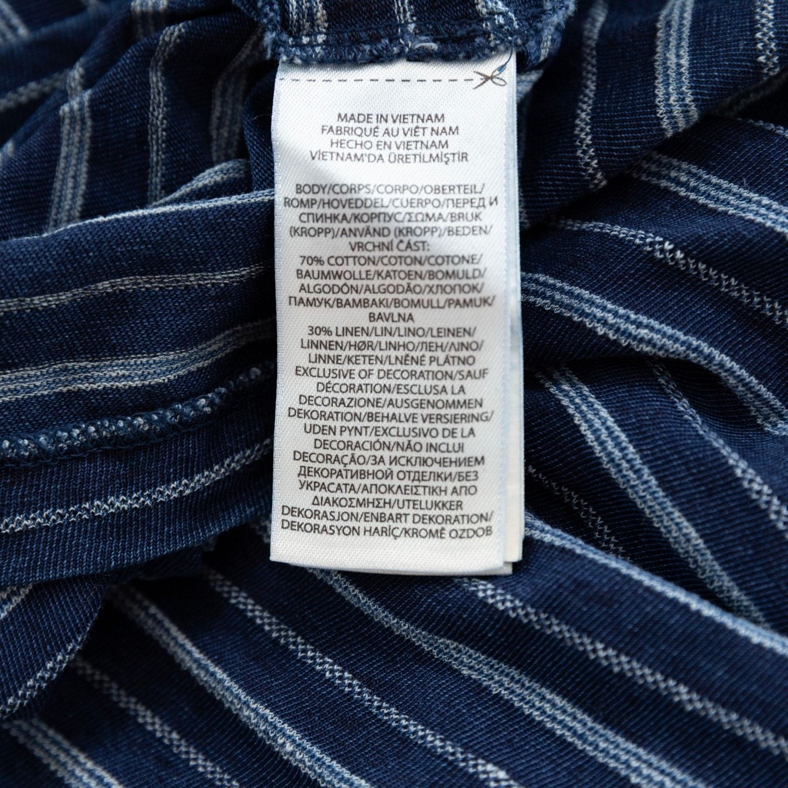 Polo Ralph Lauren Polo Ralph Lauren Classic Fit Striped Cotton Linen Tee Navy Size US XXL / EU 58 / 5 - 5 Thumbnail