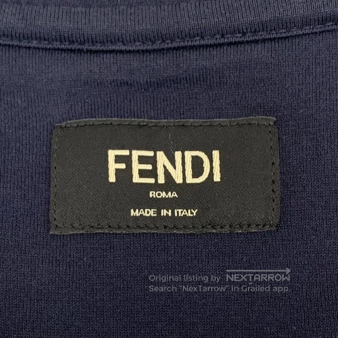Fendi FENDI Dark blue cotton round neck short sleeve T-shirt wit Size US M / EU 48-50 / 2 - 5 Thumbnail