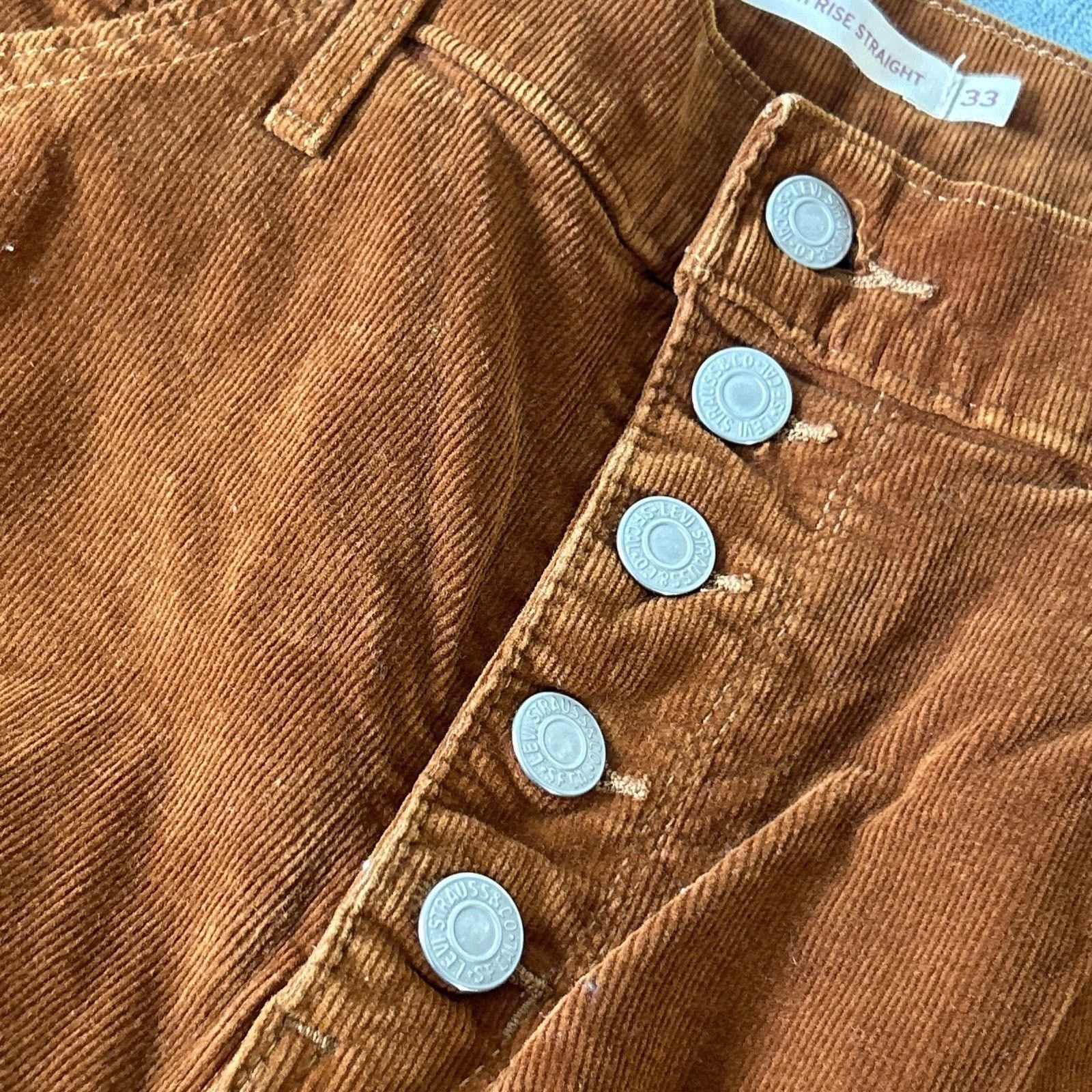 Levi's Levis 724 Corduroy Pants Womens 33x25 Tapered Button Fly Size 33" - 4 Thumbnail