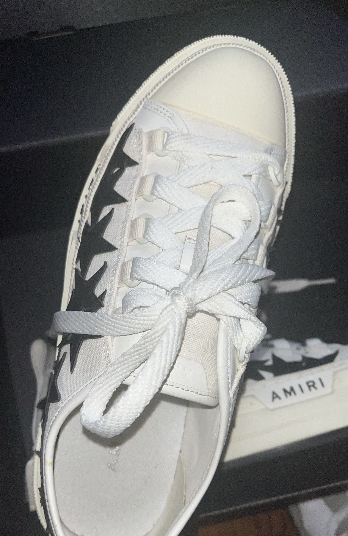 Amiri SOLD ❌AMIRI W9 M7.5 White & Black Stars Court Low Sneakers Size US 9 / IT 39 - 4 Thumbnail