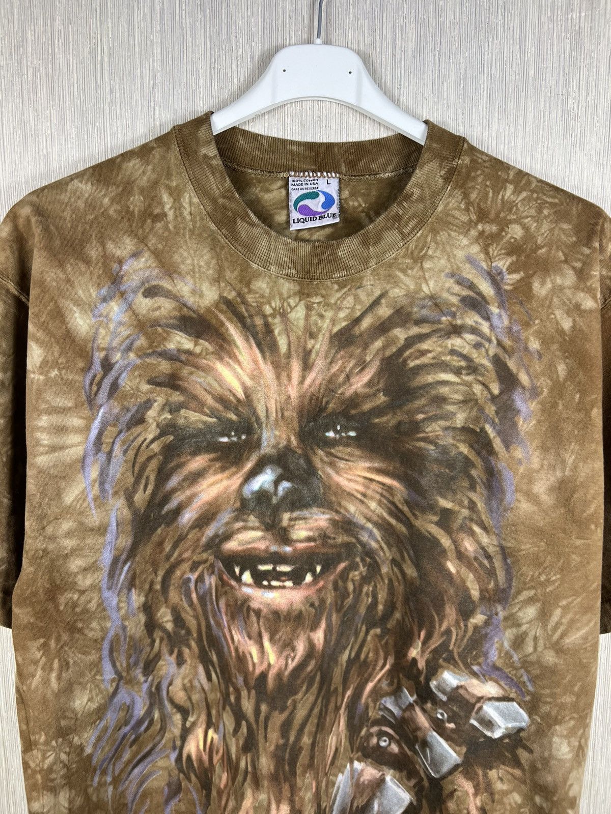 Liquid Blue Vintage 90s Liquid Blue Star Wars Chewbacca tie dye t-shirt Size US L / EU 52-54 / 3 - 4 Thumbnail