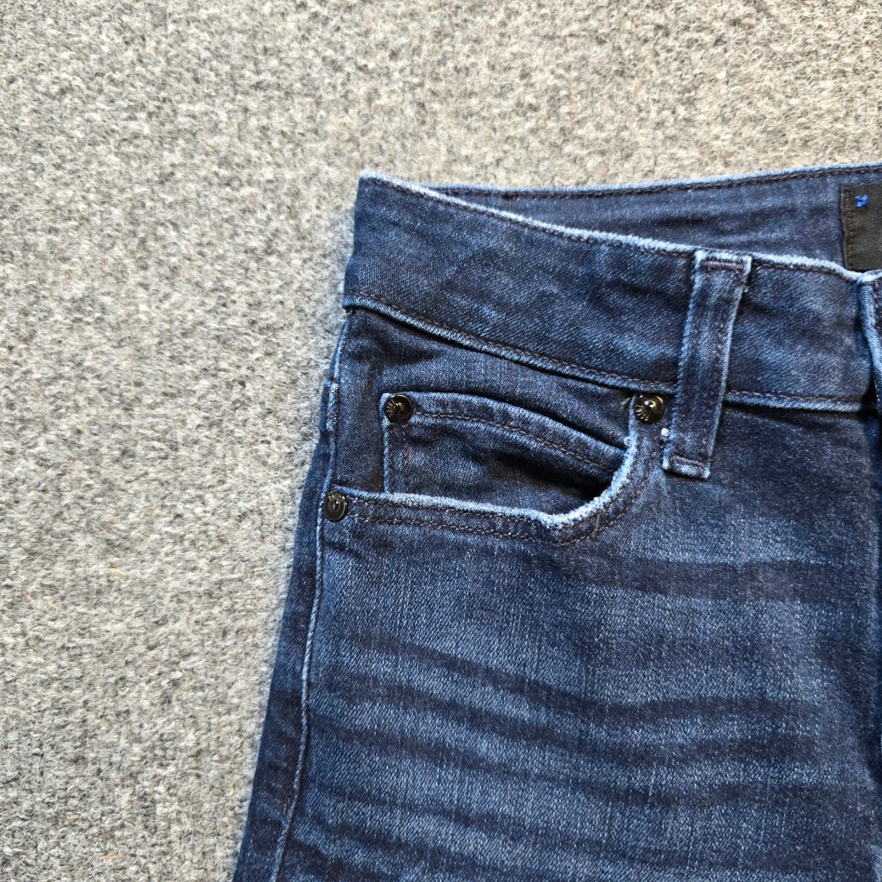 Paige Paige Jeans Womens Size 25 Blue Hoxton Slim Distressed Raw Hem Split Seam Casual Jeans Slim Blue Paige Womens Size 25 Distressed Size 42" / US 20 - 3 Thumbnail