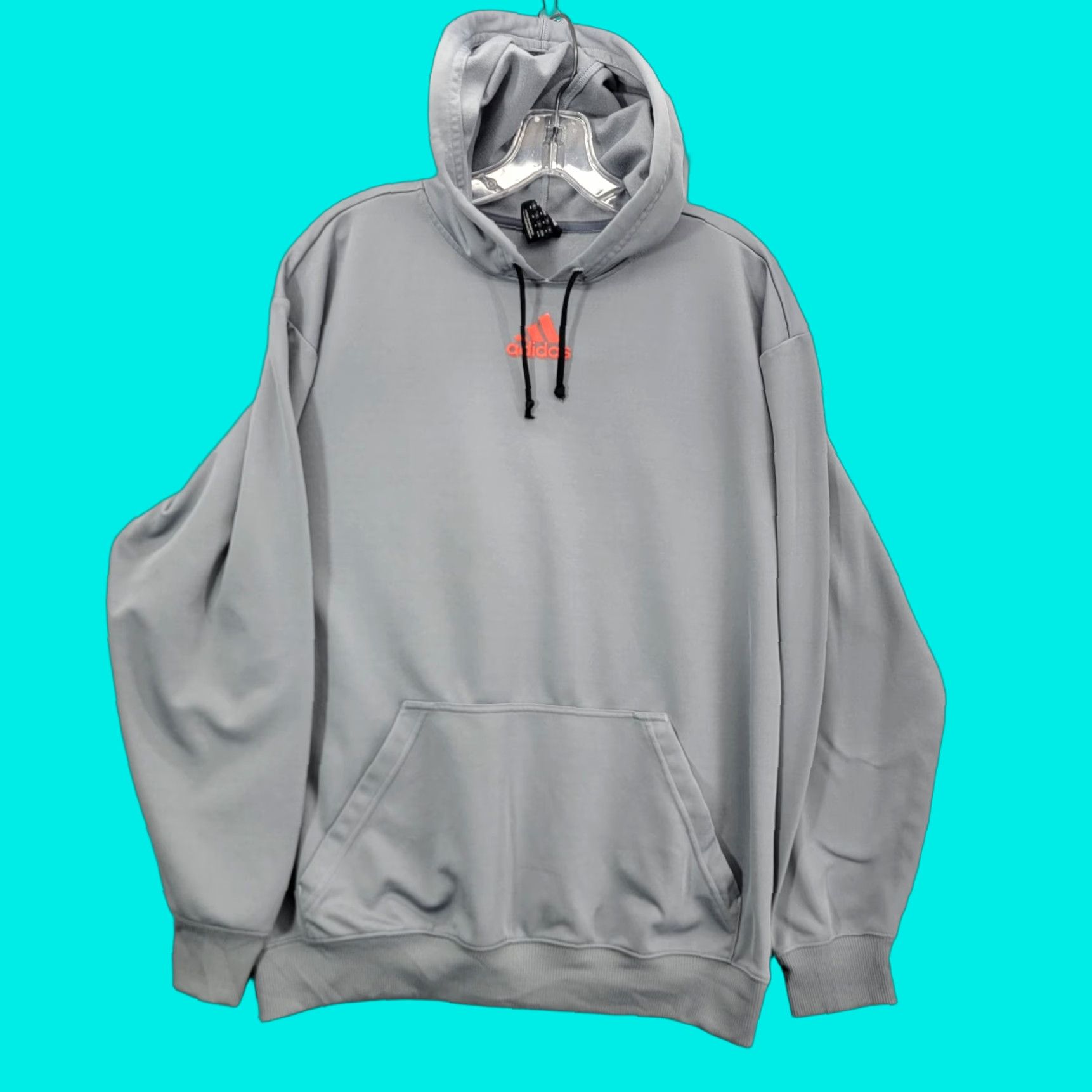 Adidas Adidas Hoodie Men Medium Orange Logo Grey Pullover Workout Preppy Gym Size US M / EU 48-50 / 2 - 1 Thumbnail