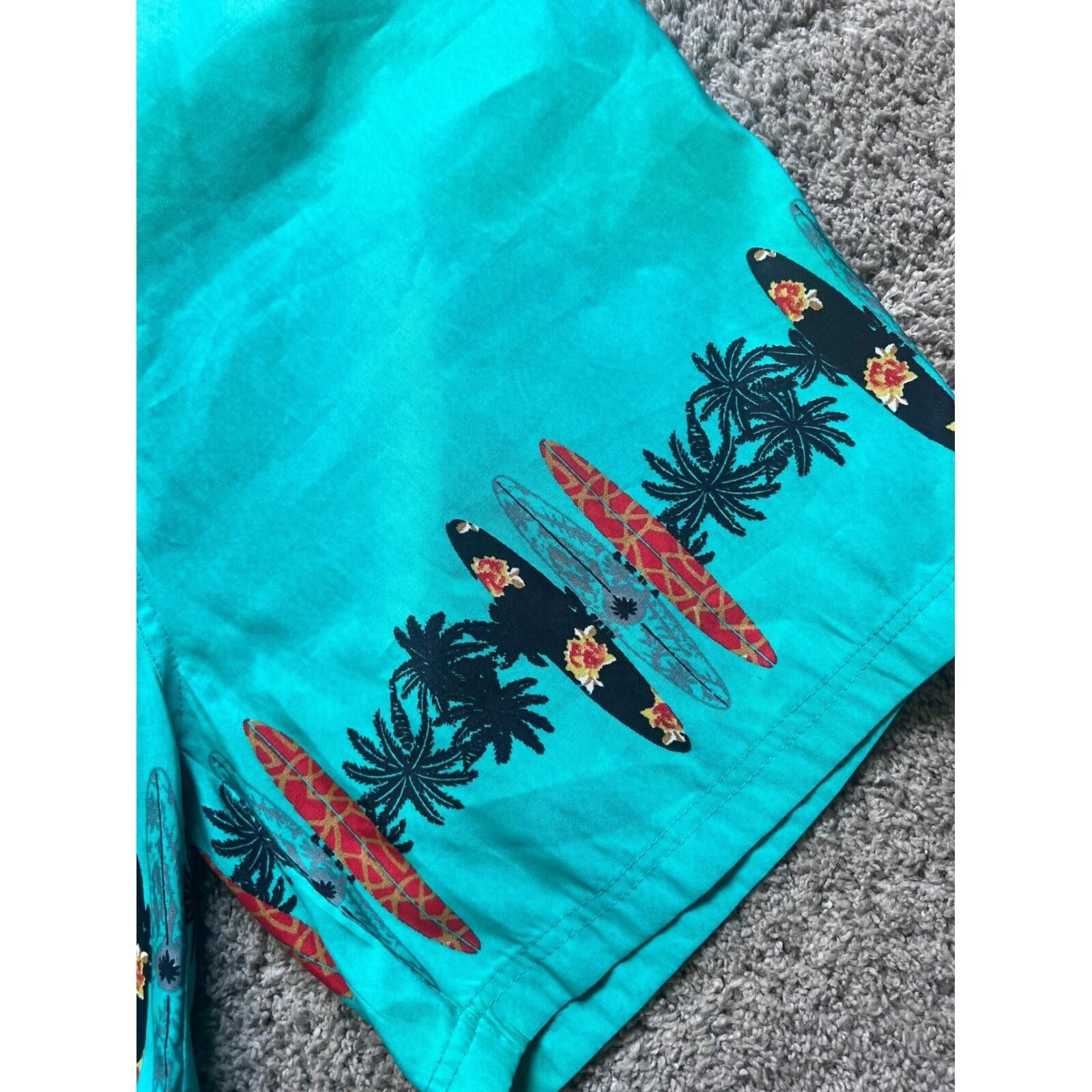 Other Woodlake Sport Mens Teal Surfboard Print Swim Trunks Size L Size US 34 / EU 50 - 2 Thumbnail