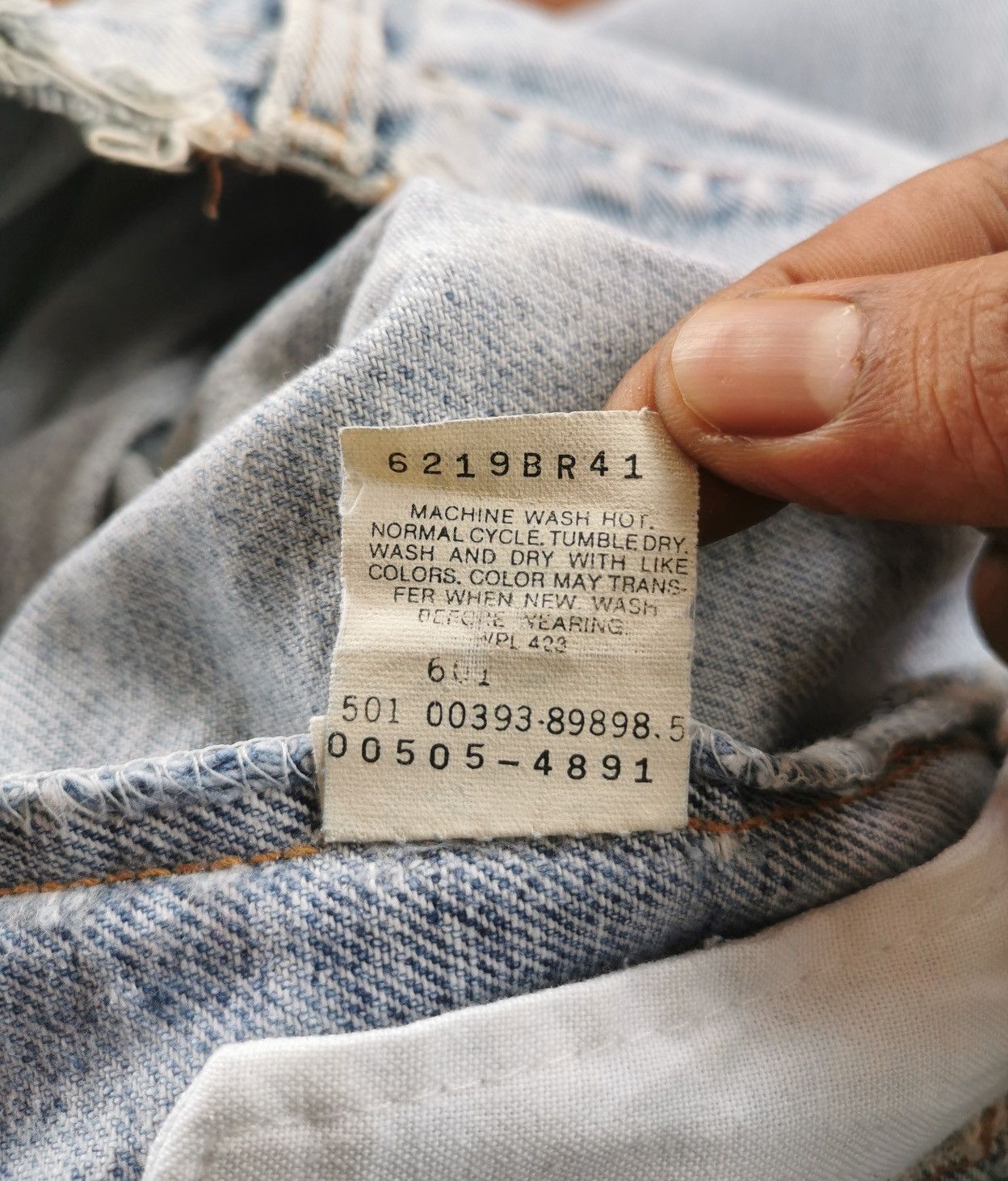 Vintage 90s Vintage Levis 505 Distressed Denim Jeans Size US 30 / EU 46 - 9 Thumbnail