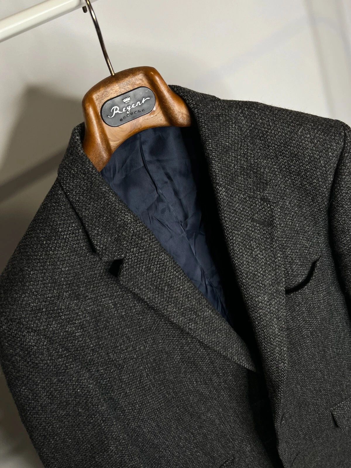 Marks & Spencer M&S Luxury Charcoal Grey Moon Tweed Wool Blazer Jacket Size 42R - 5 Thumbnail