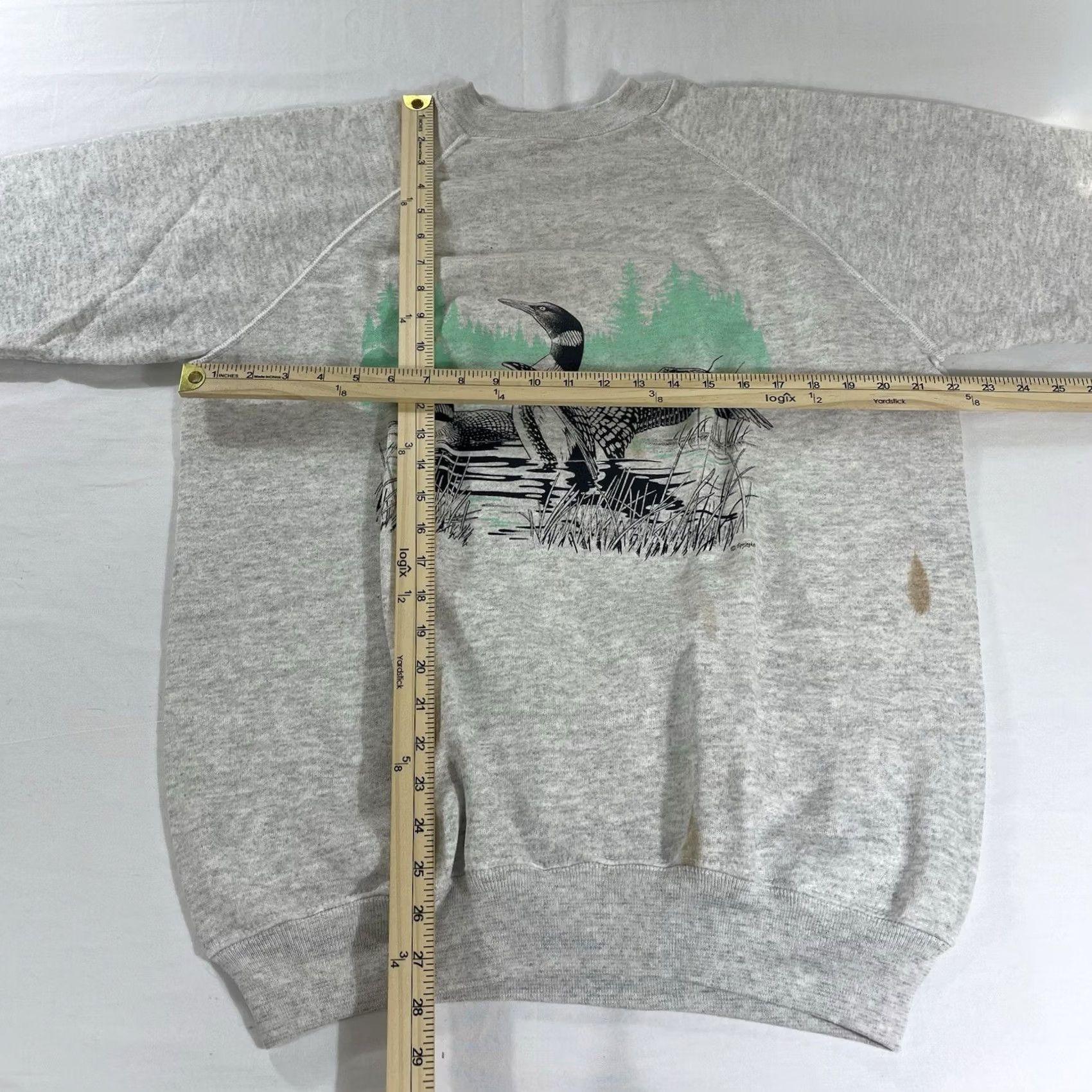 Hanes VINTAGE Hanes Sweatshirt XL Gray Crew Neck Long Sleeve Graphic Print Duck Mallard 90s Mens Size US XL / EU 56 / 4 - 3 Thumbnail