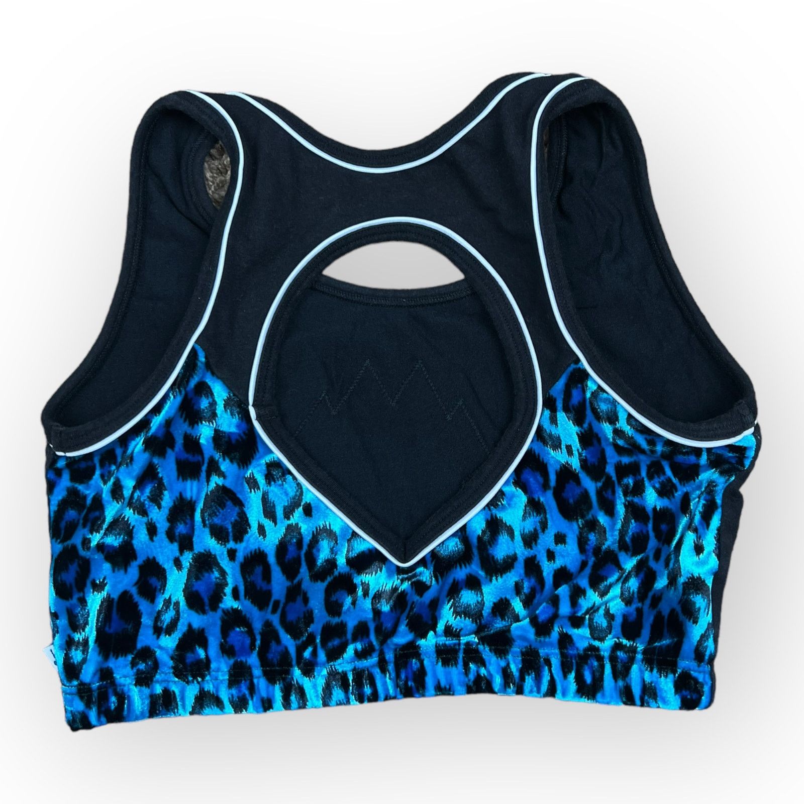 Vintage Cheer Athletics | Claw Sport Bra Velvet Blue Cheetah Print Size ONE SIZE - 6 Thumbnail