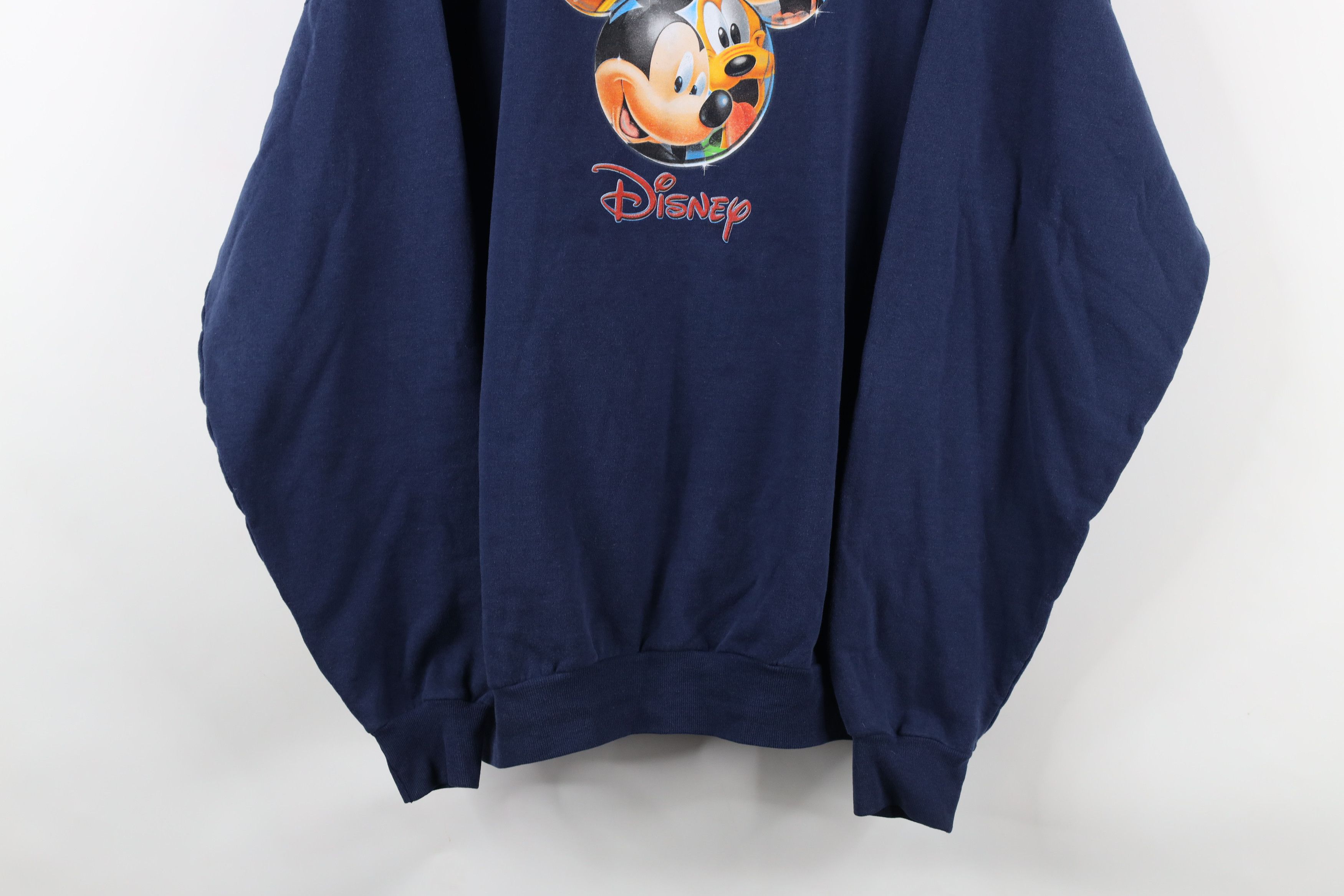 Disney × Vintage Vintage 90s Disney Spell Out Mickey Mouse Sweatshirt Blue Size XXL / US 16-18 / IT 52-54 - 3 Thumbnail