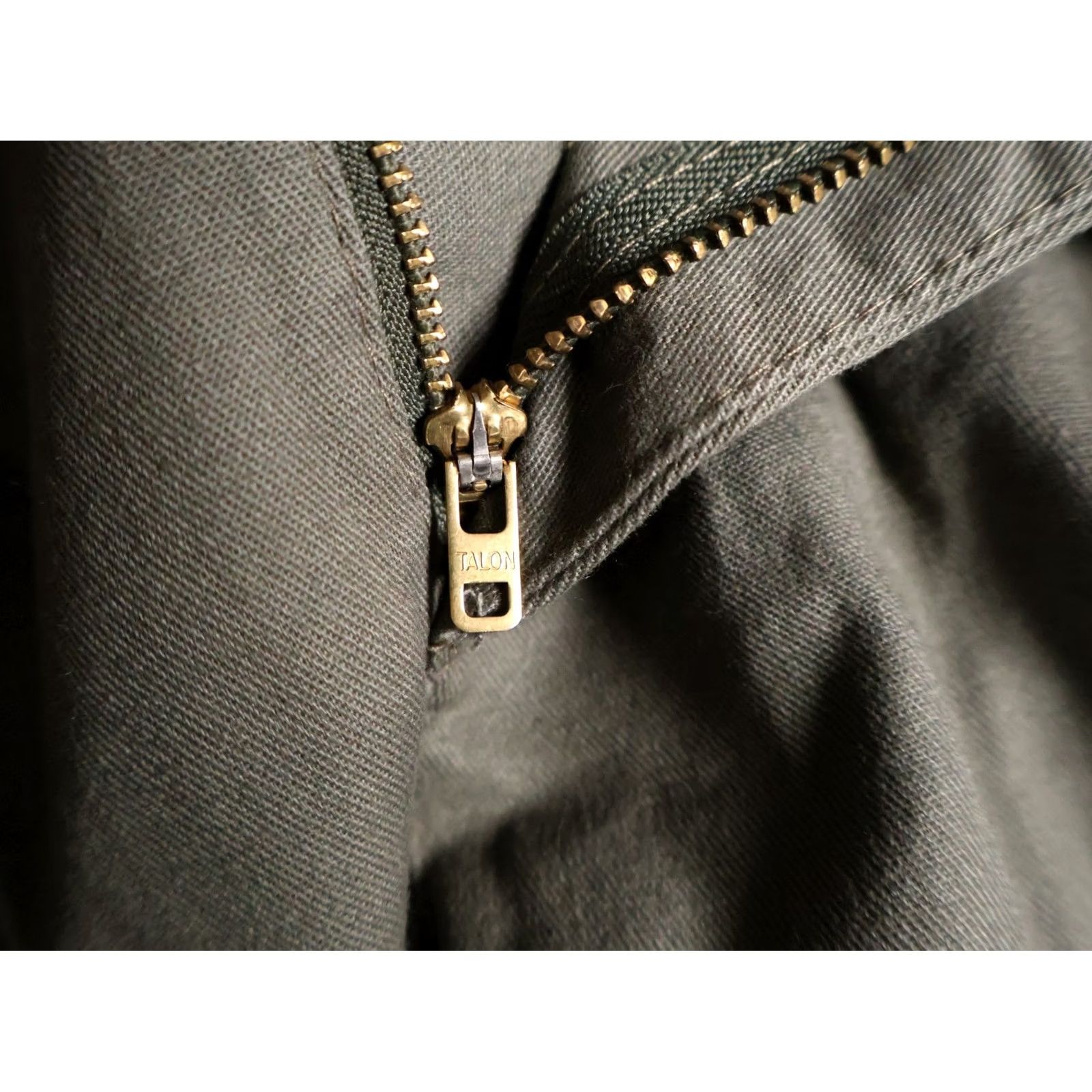 Olive VINTAGE 90s Pleated Chino Pants Mens 34 x 32 Olive Green Talon Zipper Elastic Waist Regular Rise 90s Retro Preppy Size US 34 / EU 50 - 4 Thumbnail