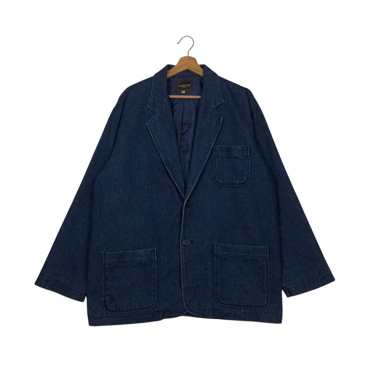 Indigo 🔥VINTAGE DENIM WORKER JACKET INDIGO VIVRECLUB ISSEY MIYAKE Size US L / EU 52-54 / 3 - 3 Thumbnail