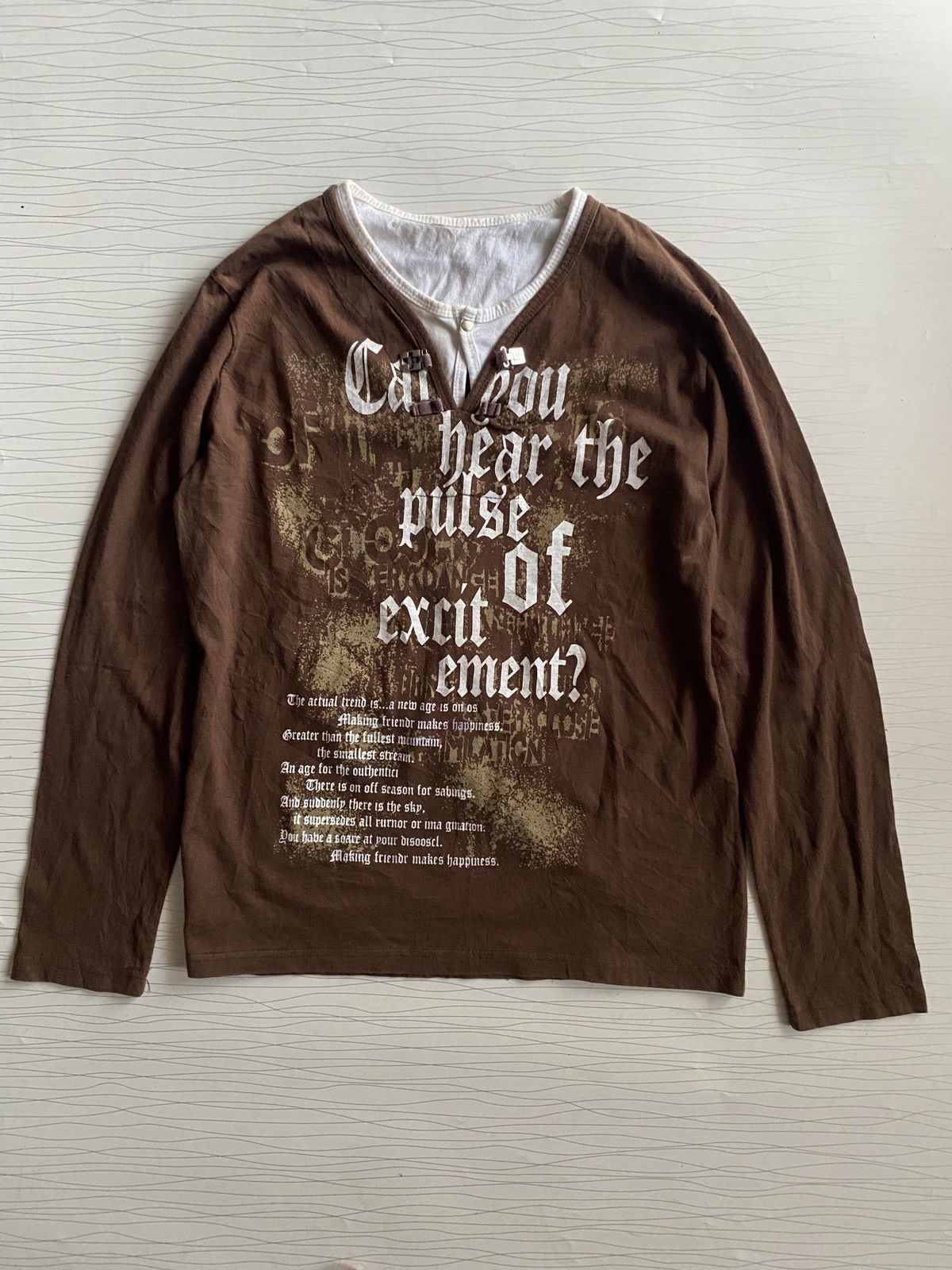 KMRii Japanese Hear The Pulse Double Layer Tee Size US L / EU 52-54 / 3 - 1 Thumbnail