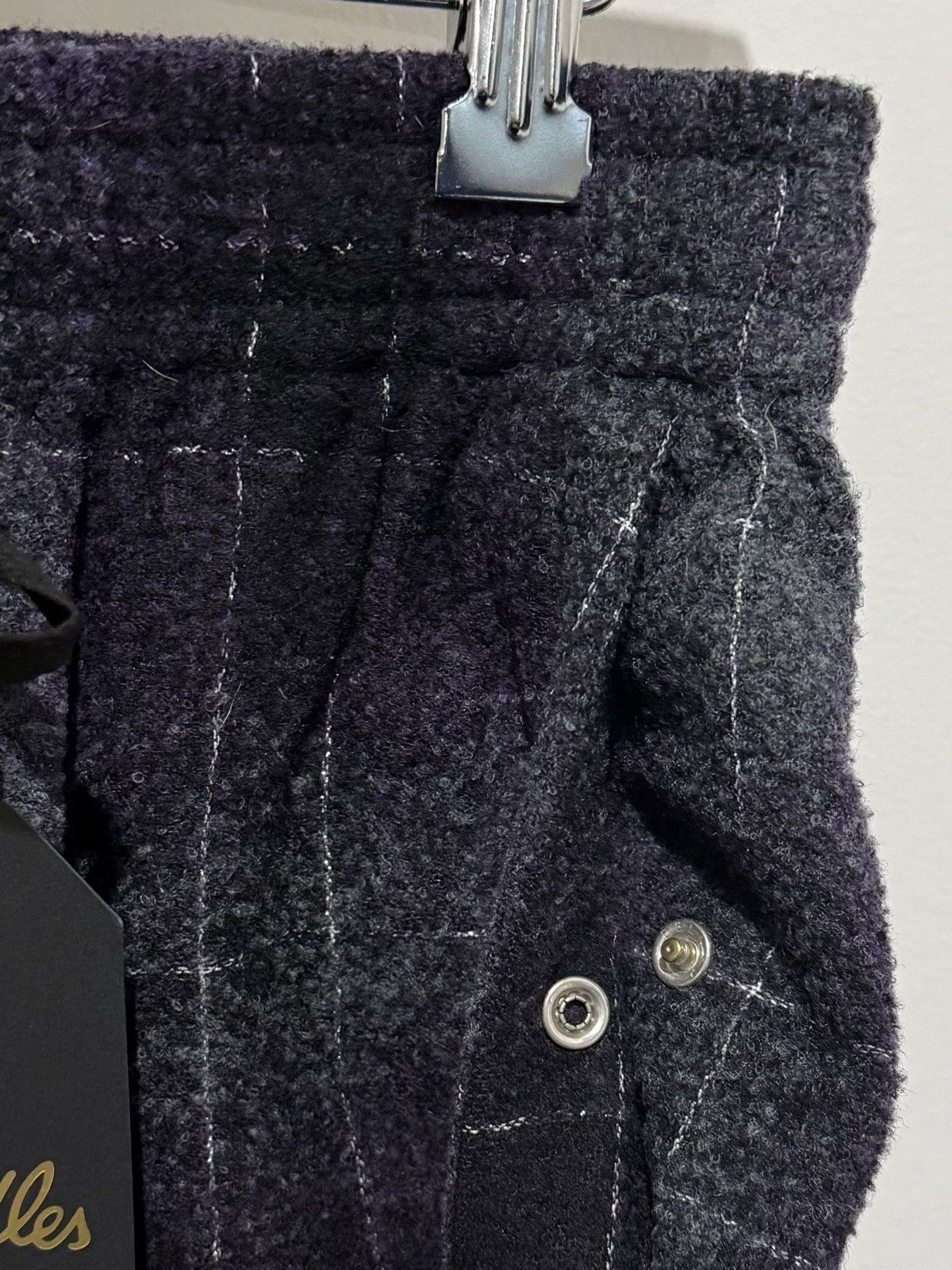 Needles Needles Embellished Checked Wool-Blend Flannel Trousers [M] Size US 30 / EU 46 - 4 Thumbnail