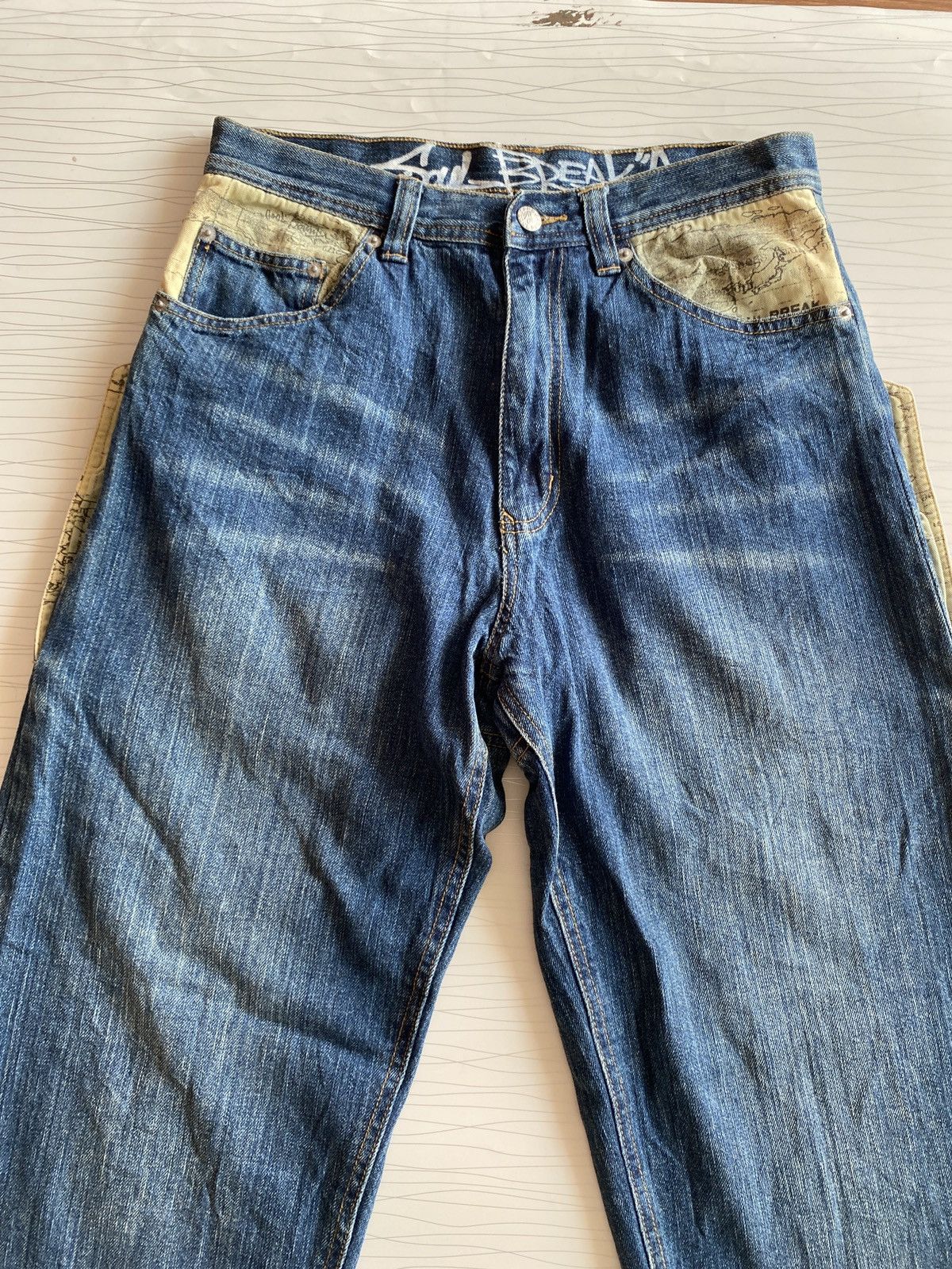 JNCO Vintage Y2K SOUL BREAK Denim Baggy Jeans Buckle Back Size US 30 / EU 46 - 4 Thumbnail