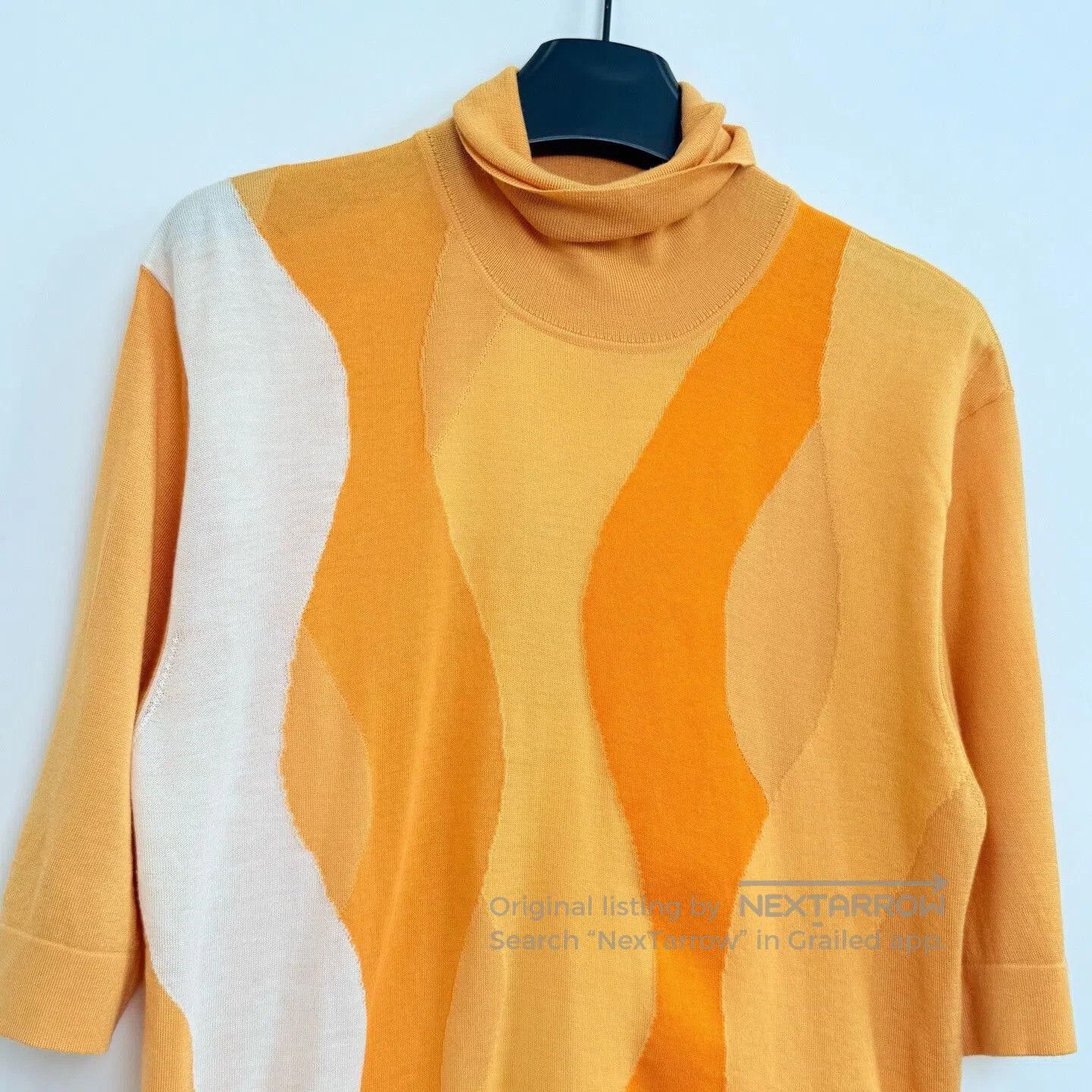 Hermes Hermes Warm Orange Wave Turtleneck Knit. Size S / US 4 / IT 40 - 2 Thumbnail