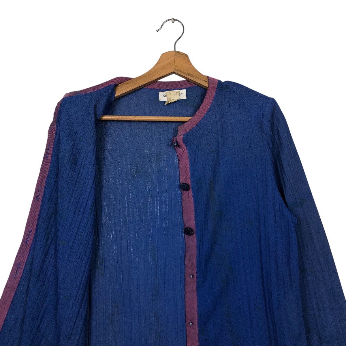 Yves Saint Laurent Vintage Indigo Woven Tunic Shirt Yves Saint Laurent Size M / US 6-8 / IT 42-44 - 13 Thumbnail